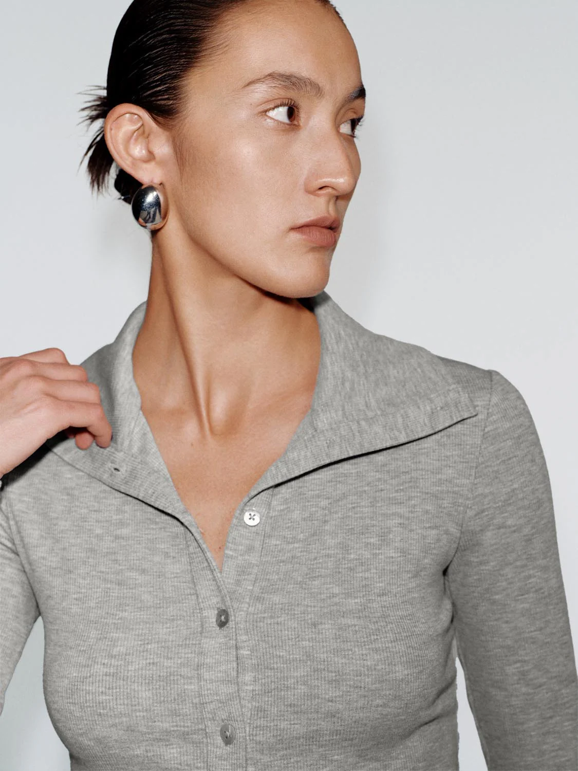 2 In 1 Collared Contrast Button Detail Shirts - Image 3