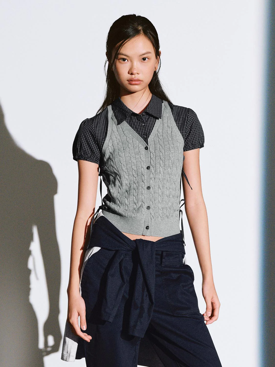 2 In 1 Contrast Bow Detail Knitted T-Shirts - Image 9