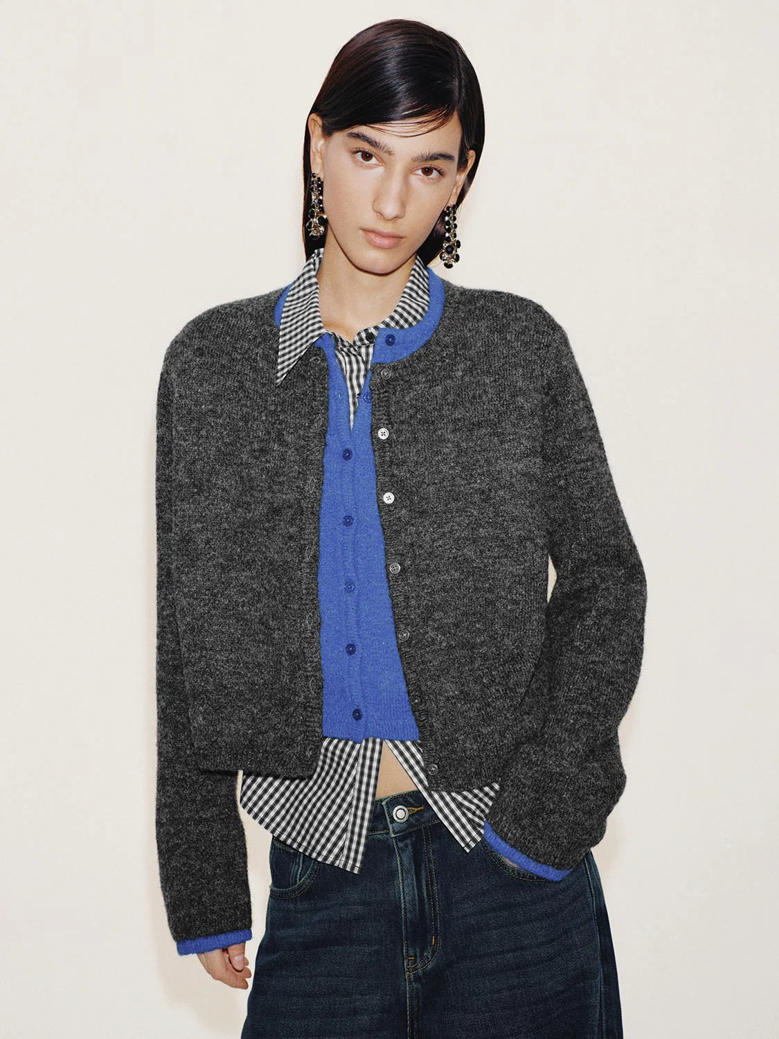 2 In 1 Contrast Knitted Cardigans - Image 9