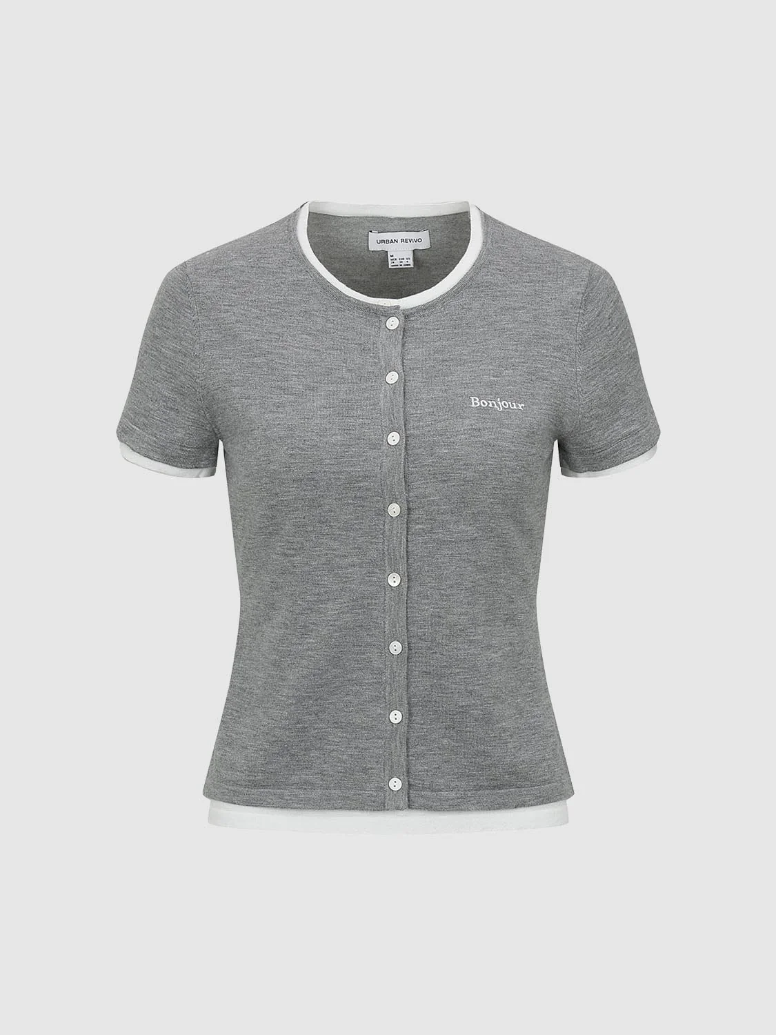 2 In 1 Contrast Knitted T-Shirts - Image 4