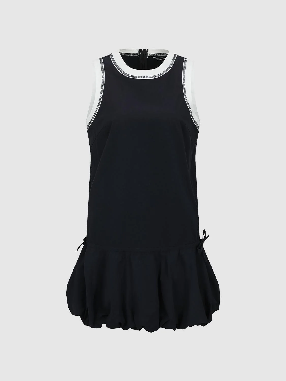 2 In 1 Contrast Ruffle Hem A-Line Mini Dresses - Image 7