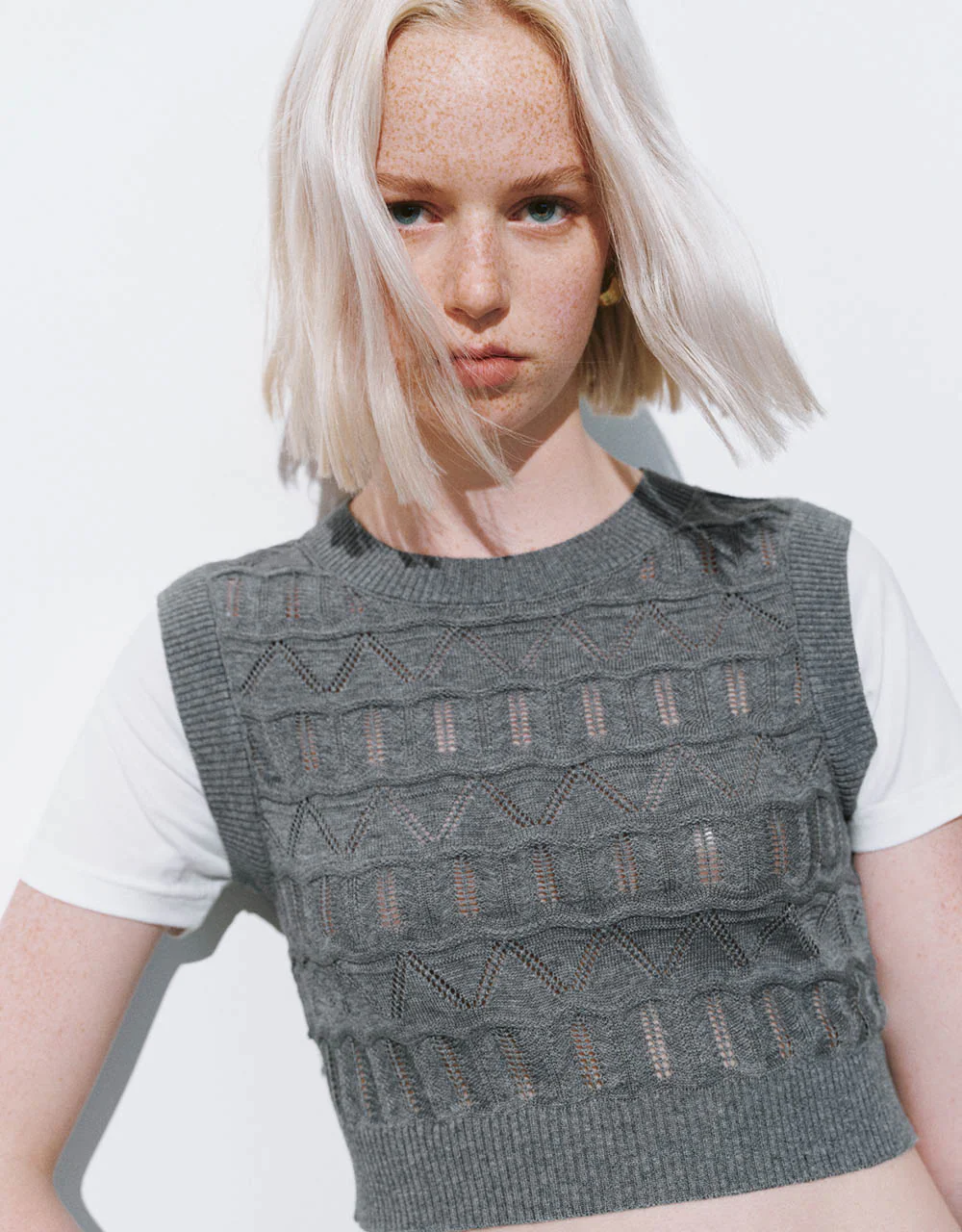 2 In 1 Crew Neck Knitted T-Shirt - Image 11