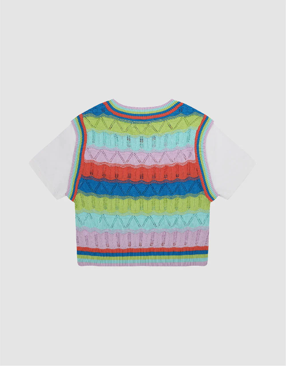 2 In 1 Crew Neck Knitted T-Shirt - Image 22