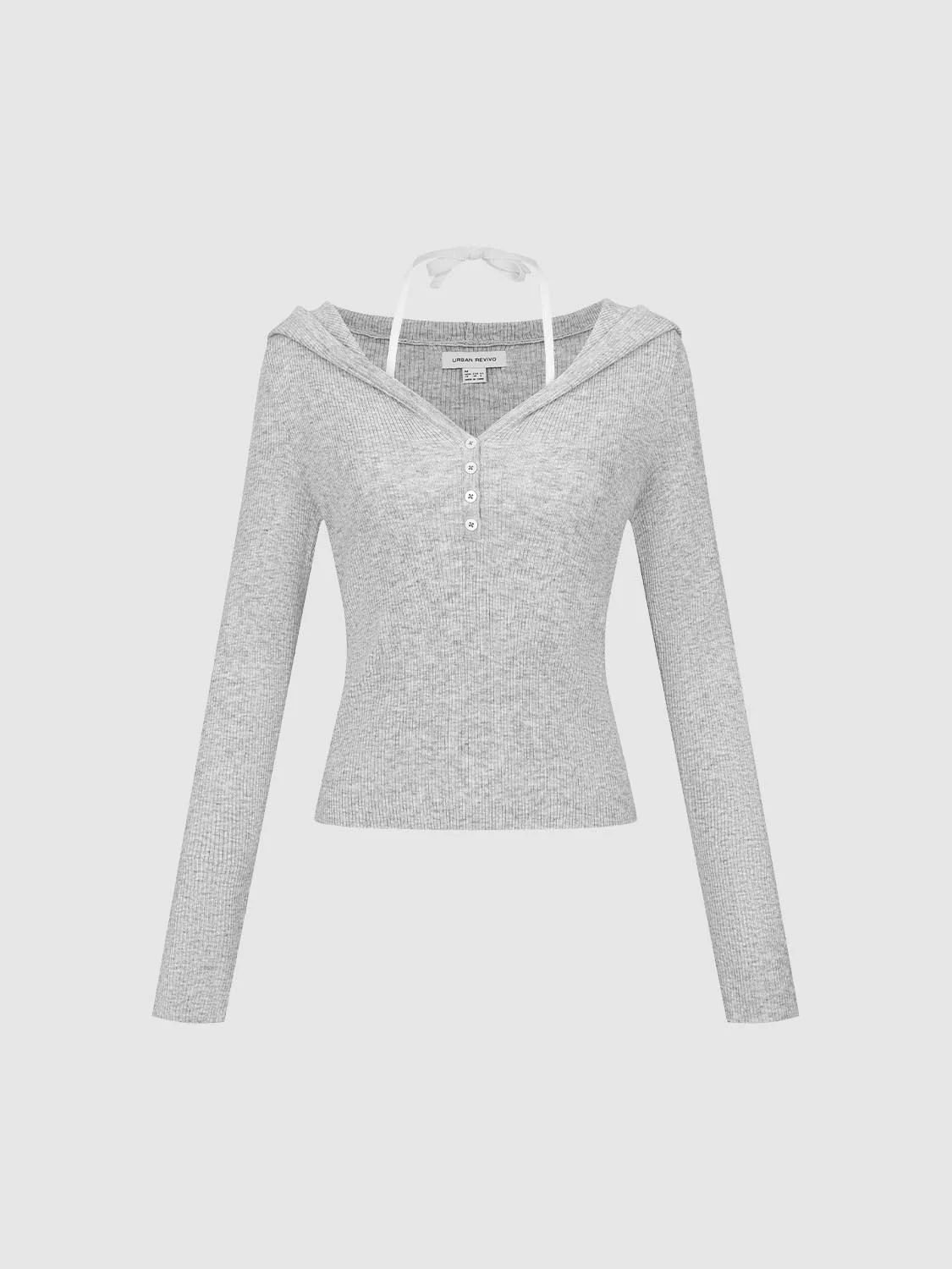 2 In 1 Hooded Henley Neck Knitted T-Shirts - Image 17