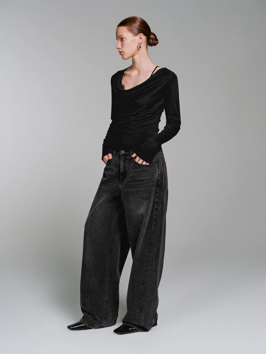 2 In 1 Lace Draped Long Sleeve T-Shirts - Image 4