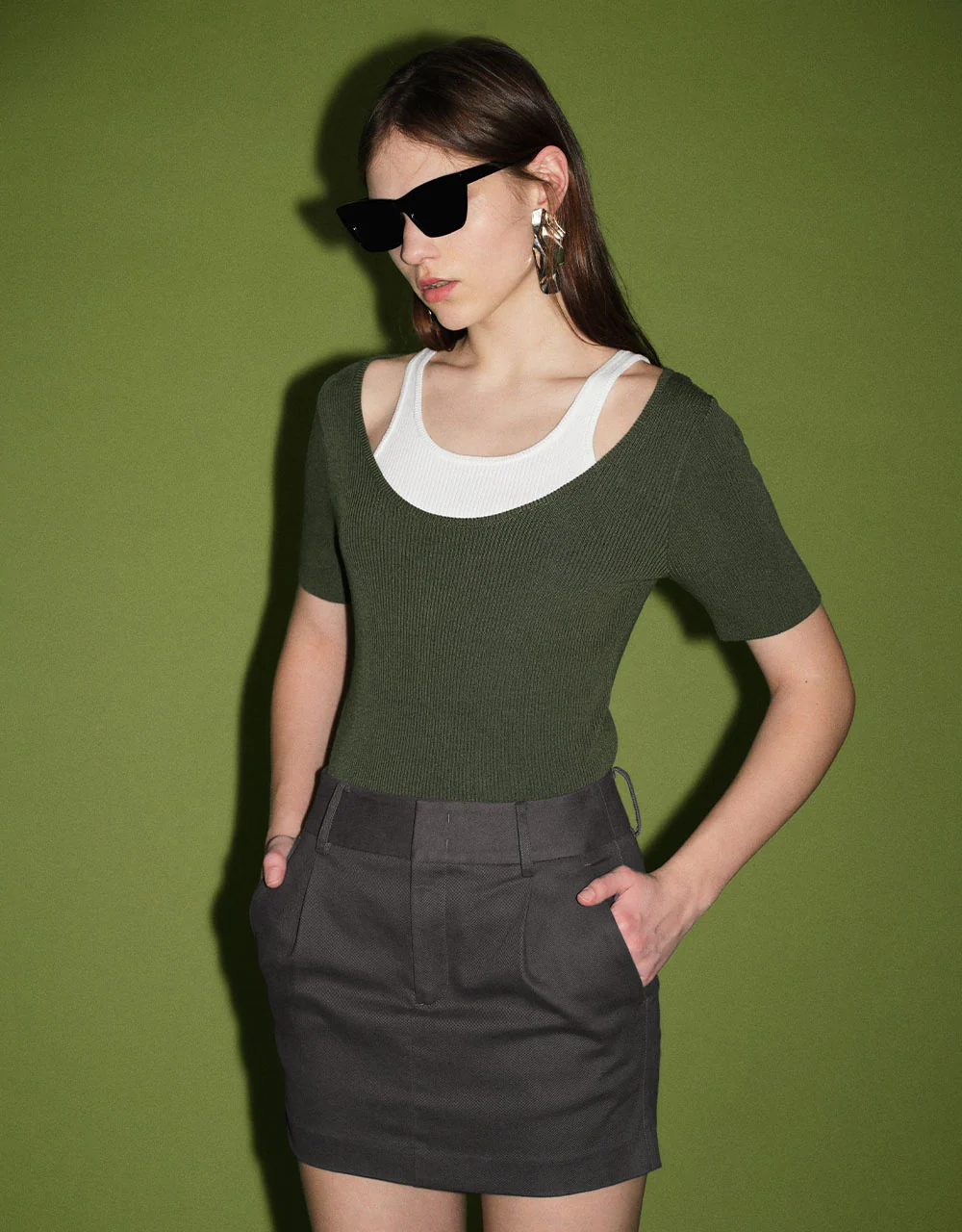2 In 1 Skinny Knitted T-Shirt - Image 25