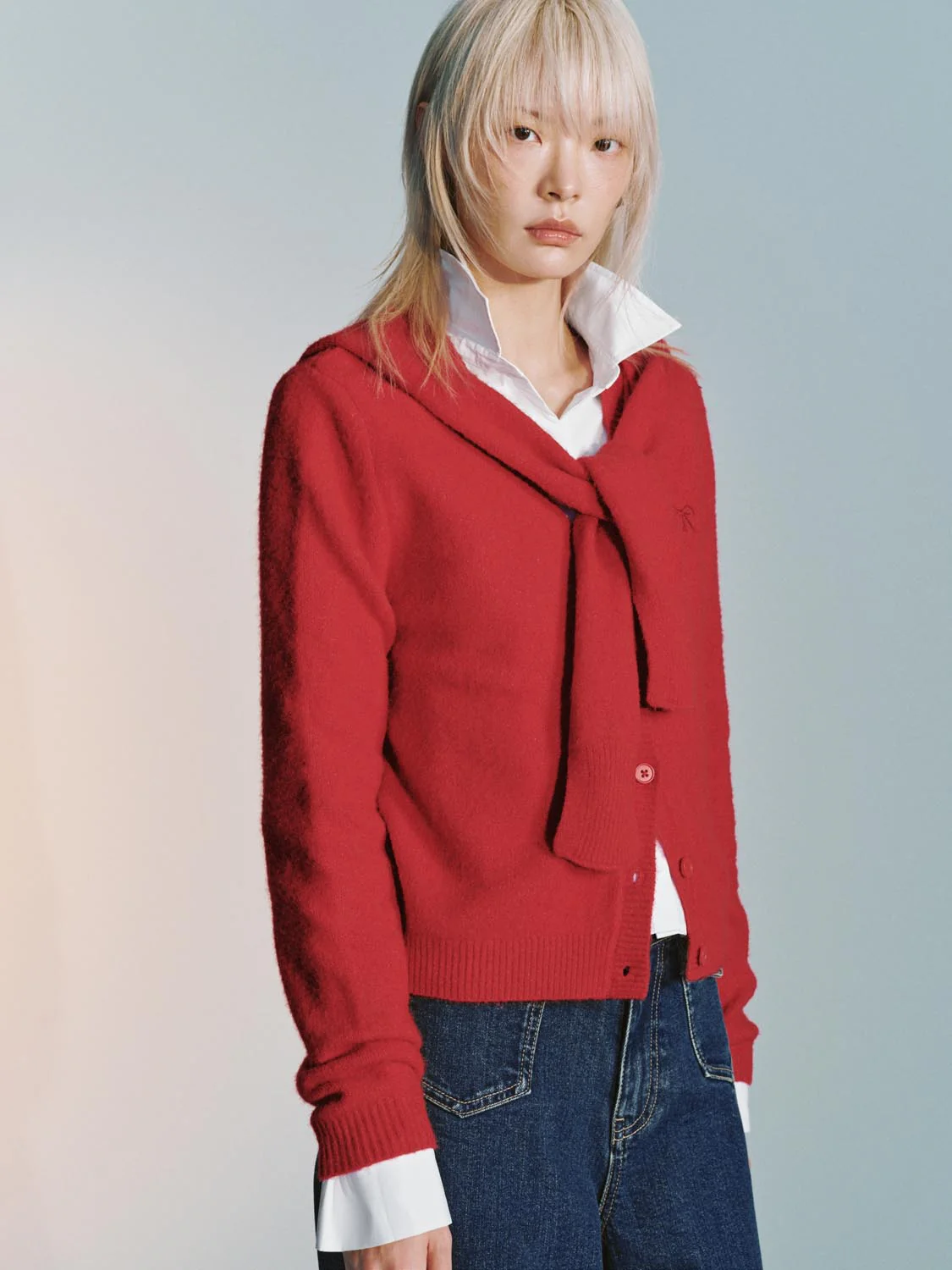 2 In 1 Tie Front Hooded Knitted Cardigans - Image 2