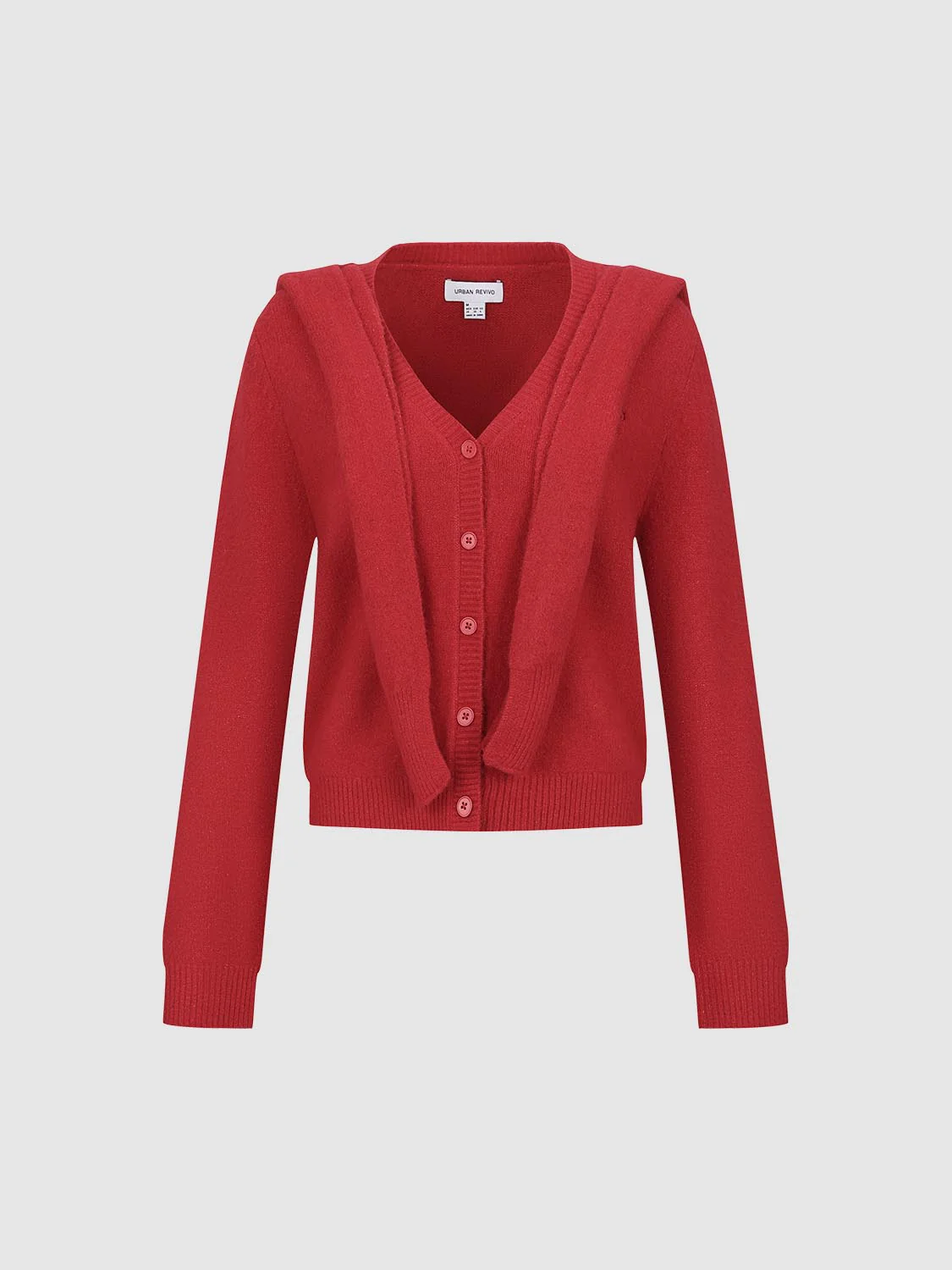 2 In 1 Tie Front Hooded Knitted Cardigans - Image 7