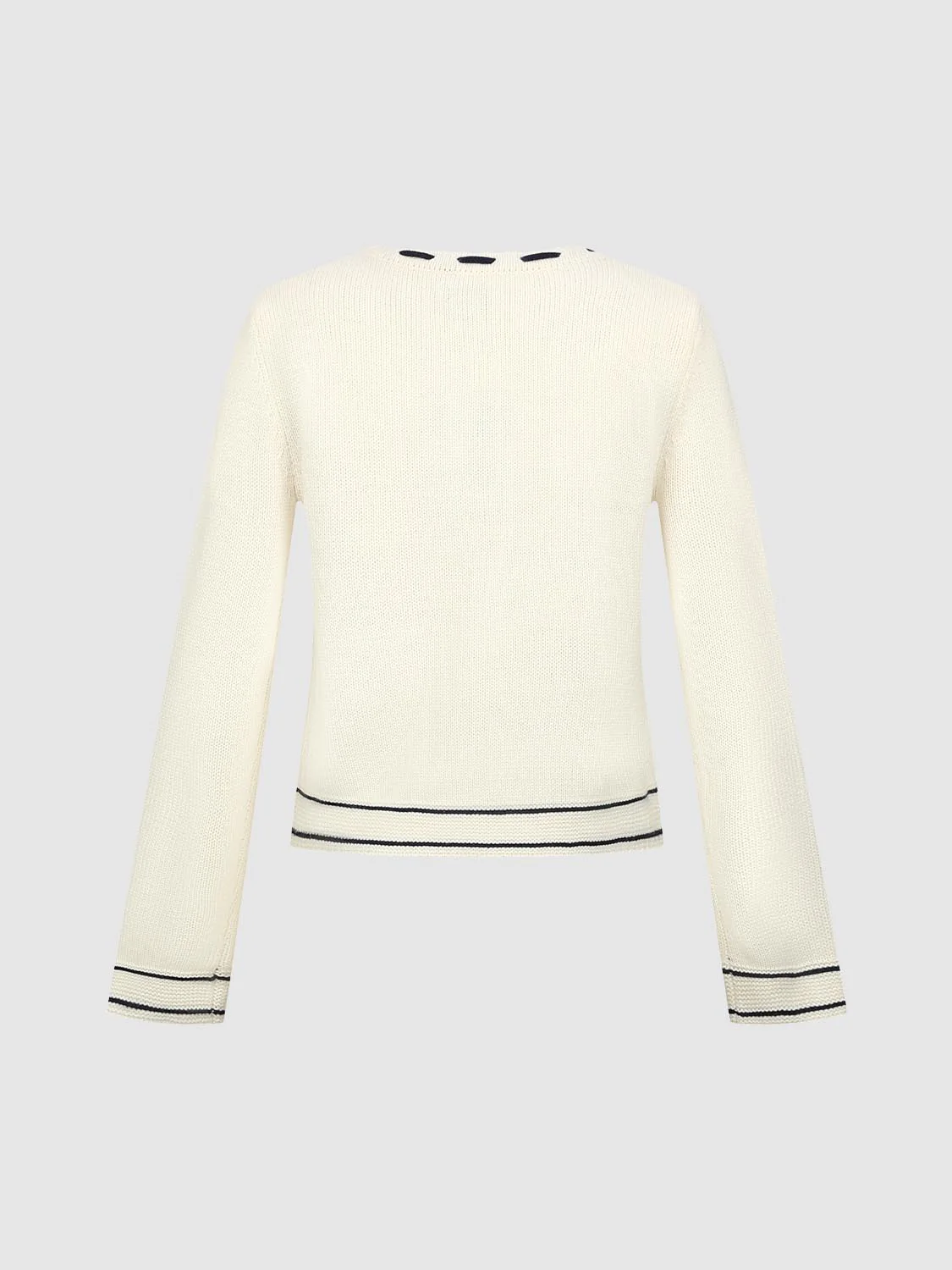 Argyle Bow Embellished Knitted Cardigans - Image 2