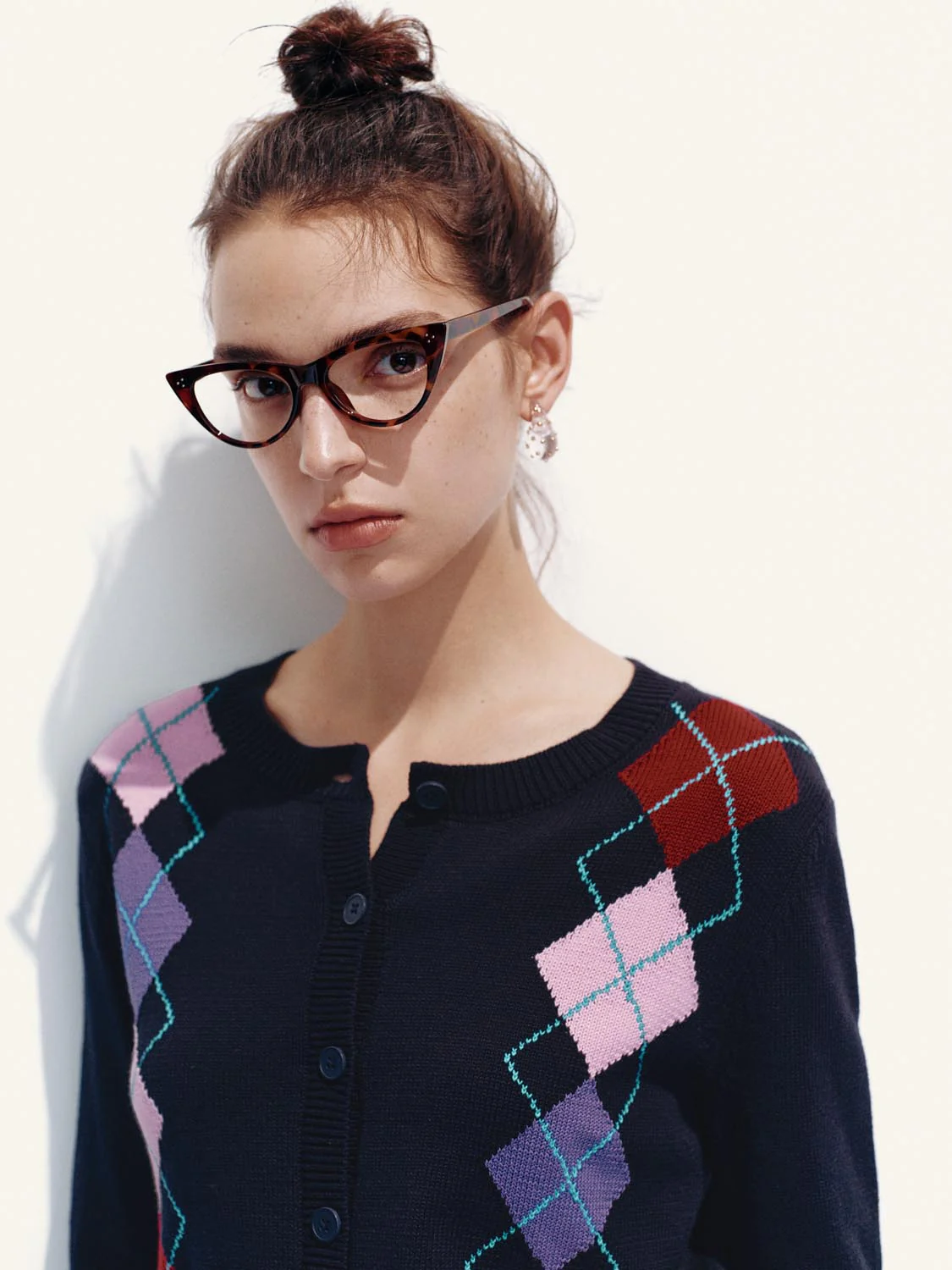 Argyle Knitted Cardigan - Image 11