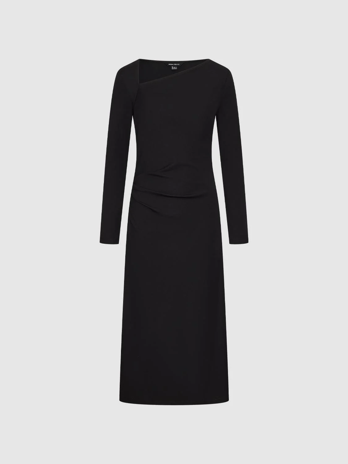 Asymmetric Neck Ruched A-Line Midi Dresses - Image 9
