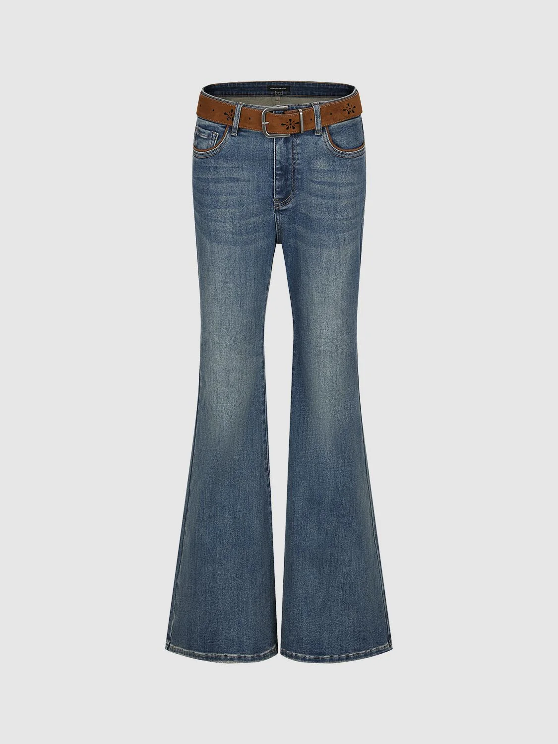 Belted Flare Leg Jeans - Image 2