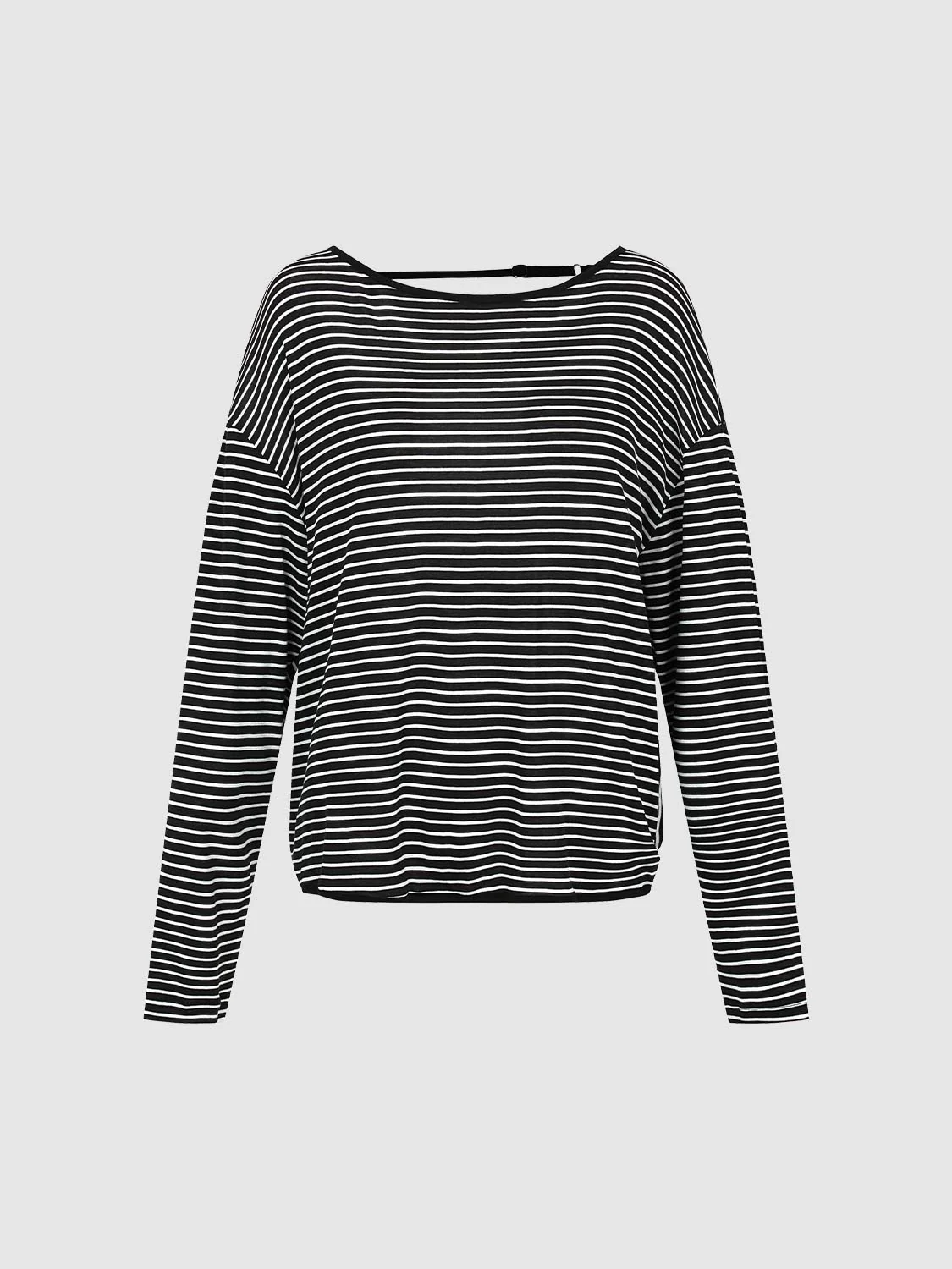 Boat Neck Striped Long Sleeve T-Shirts - Image 4