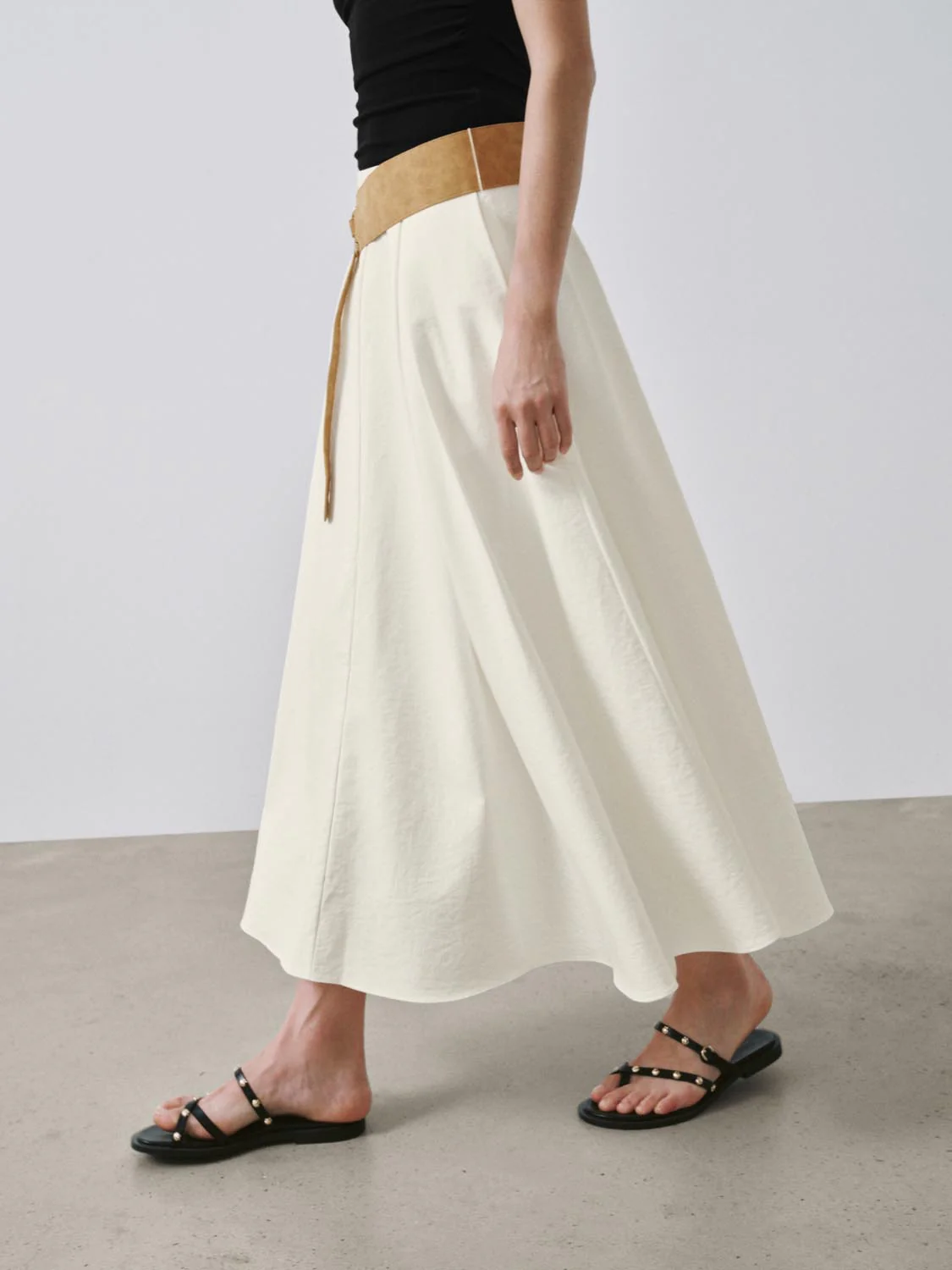Boho Belted A-Line Midi Skirts - Image 3