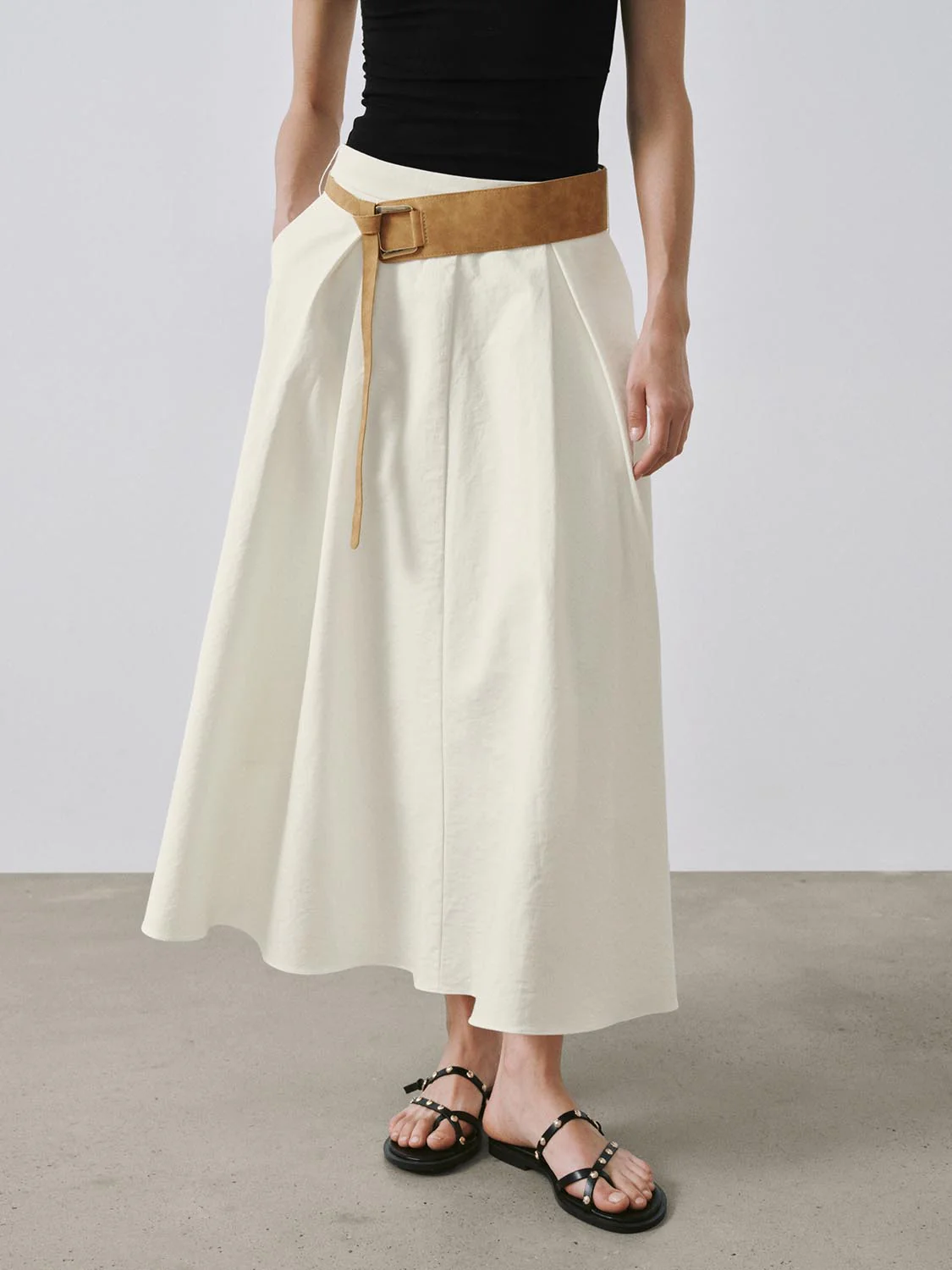 Boho Belted A-Line Midi Skirts - Image 9