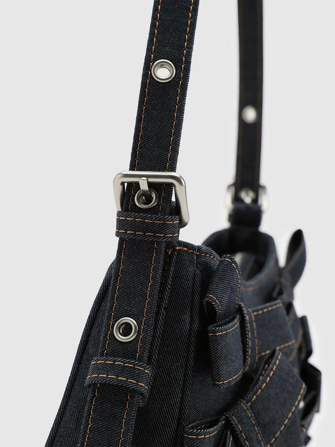 Bow Embellished Denim Shoulder Bags - Image 5