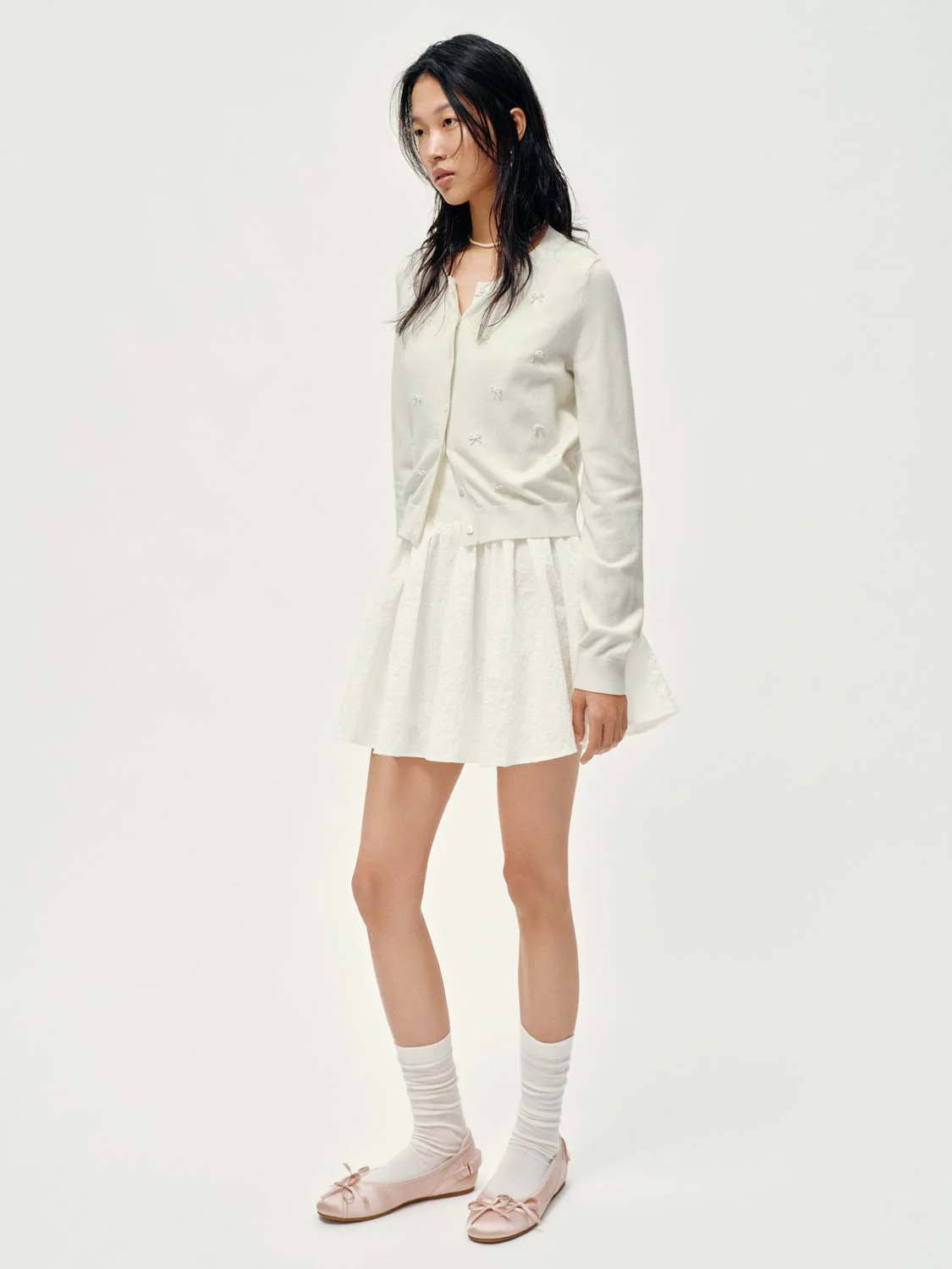 Bow Embellished Knitted Cardigans - Image 4