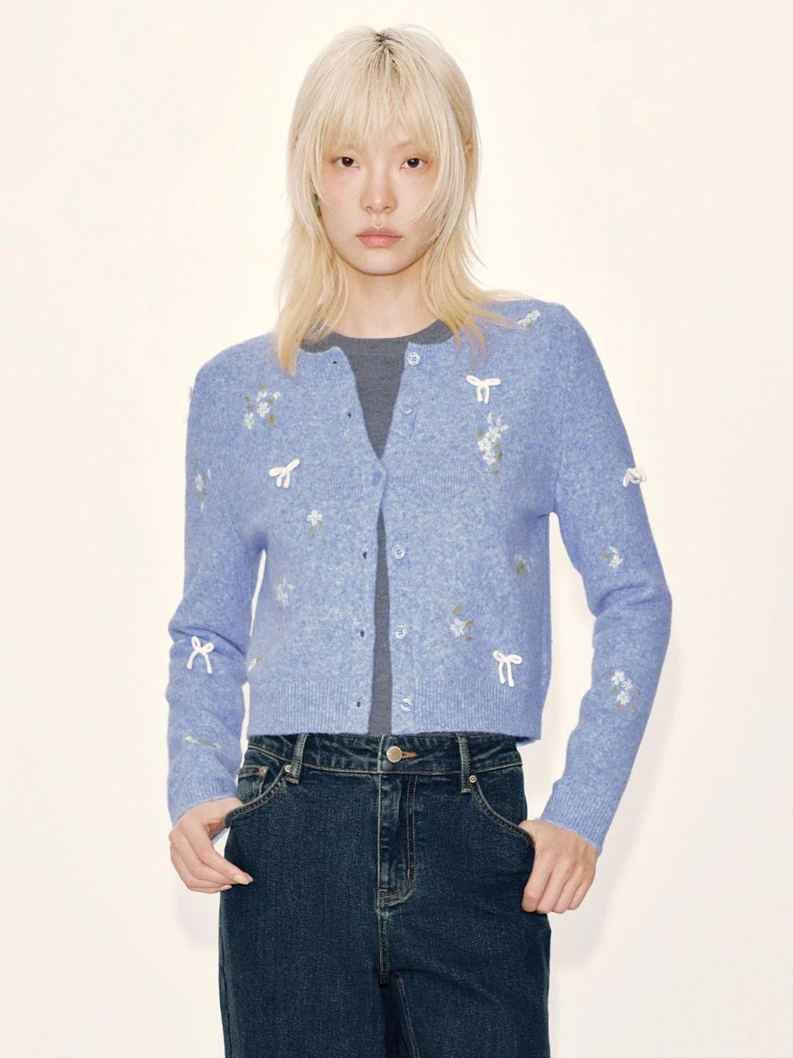 Bow Embellished Knitted Cardigans - Image 26