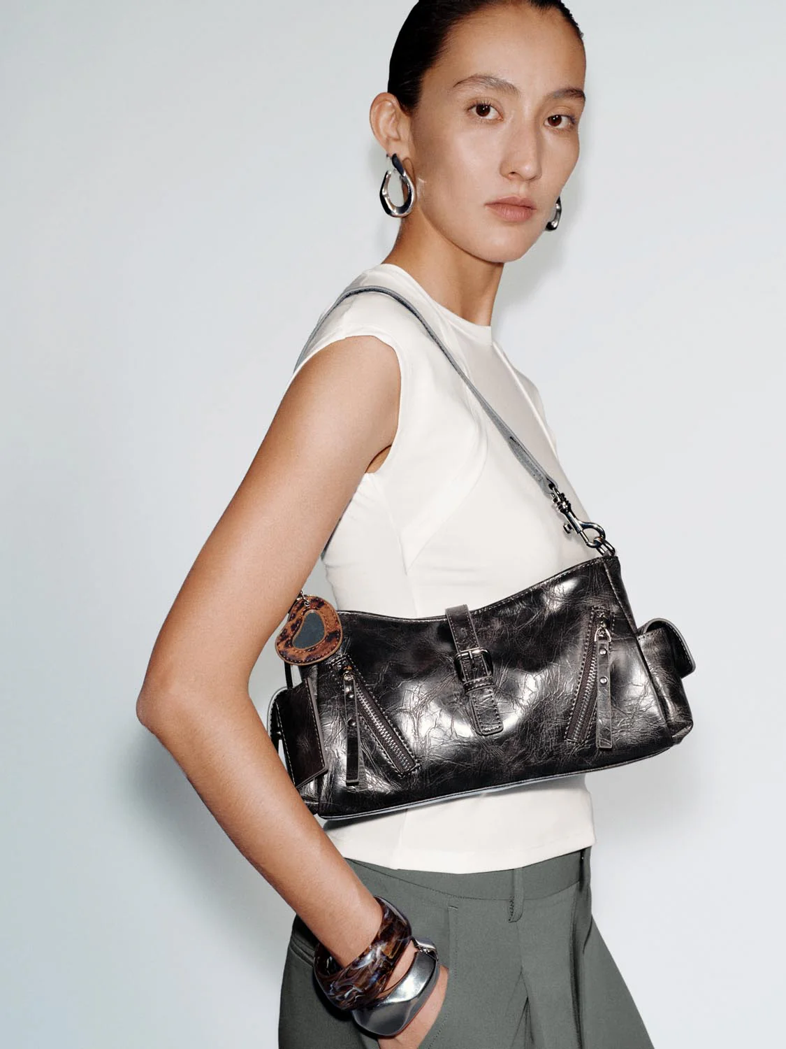 Buckle Detail Shoulder Bowling Bags - Image 8