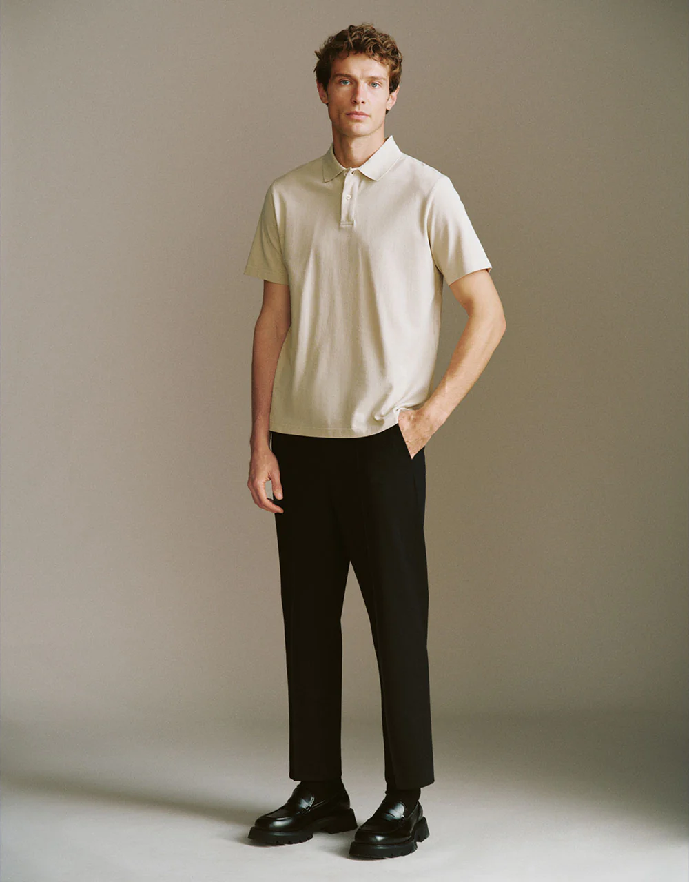 Button Half Placket Straight Polo Shirt - Image 15
