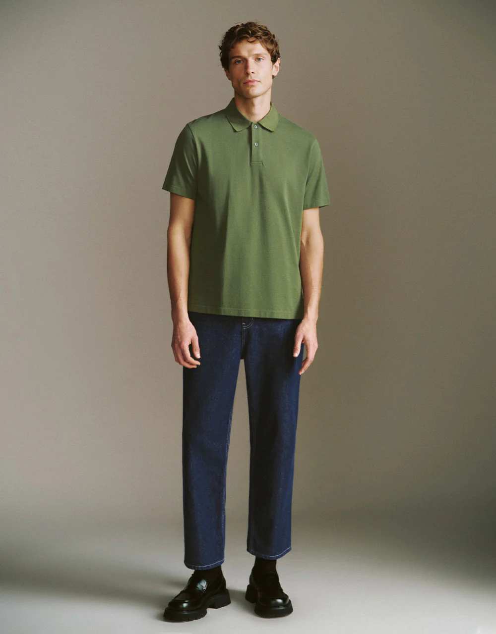 Button Half Placket Straight Polo Shirt - Image 24