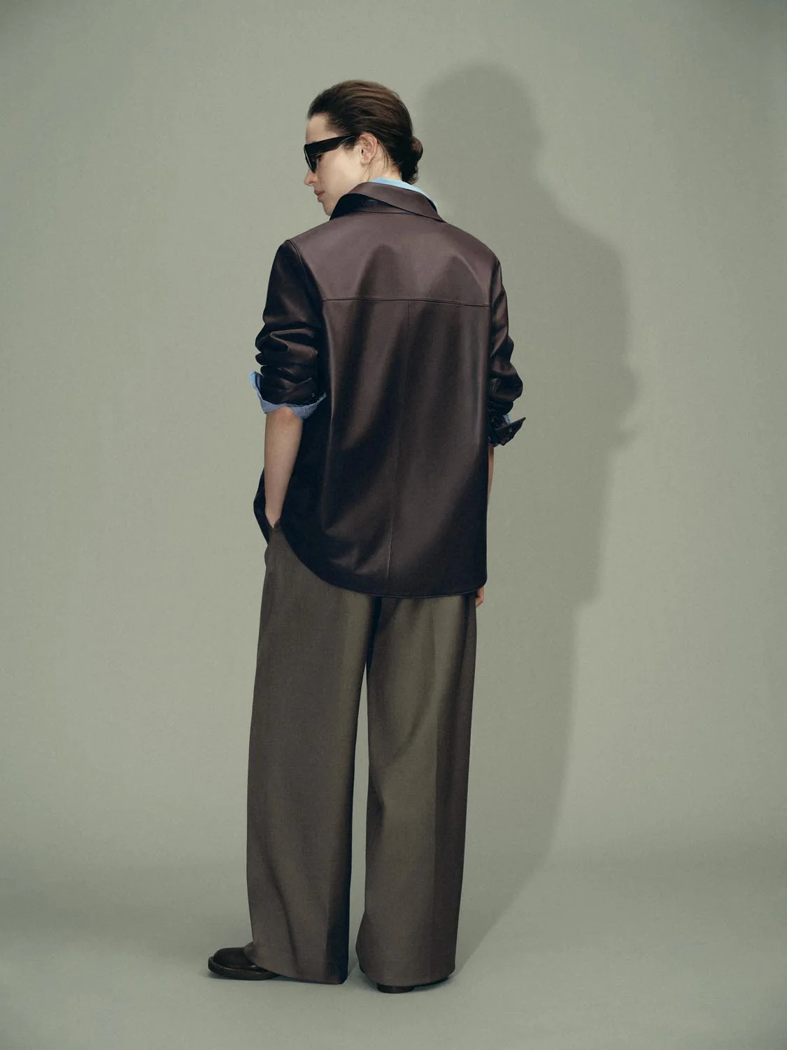 Button Up Collared Leather Jackets - Image 4