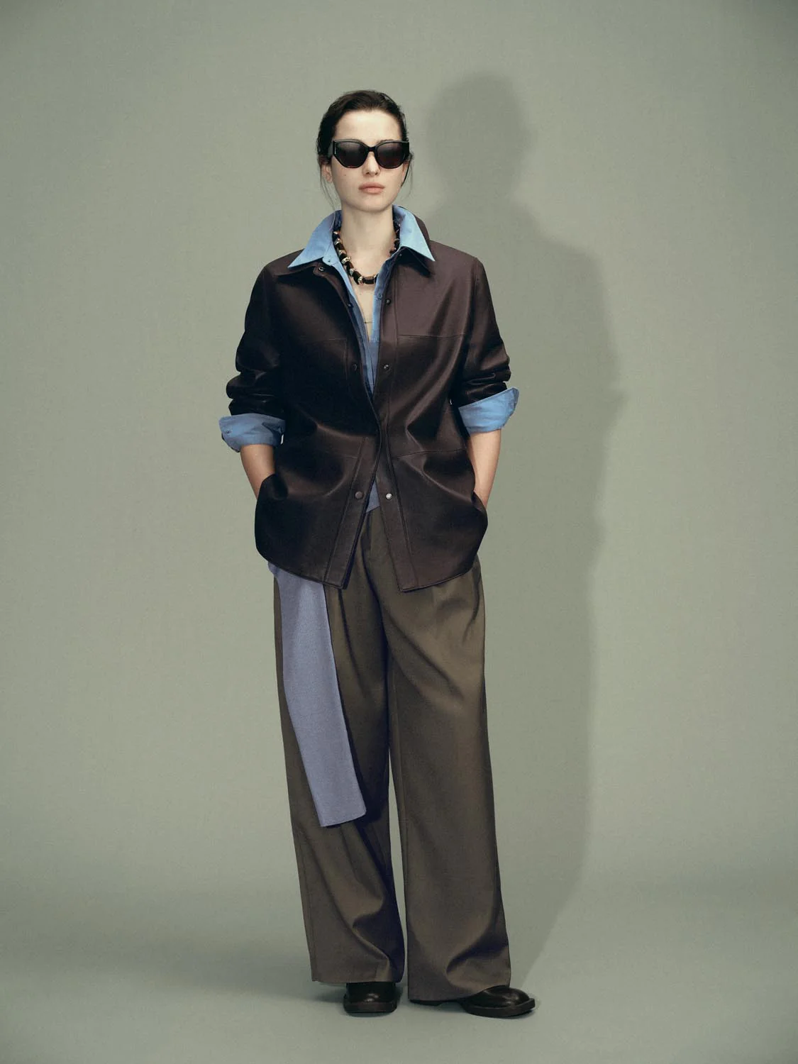 Button Up Collared Leather Jackets - Image 5