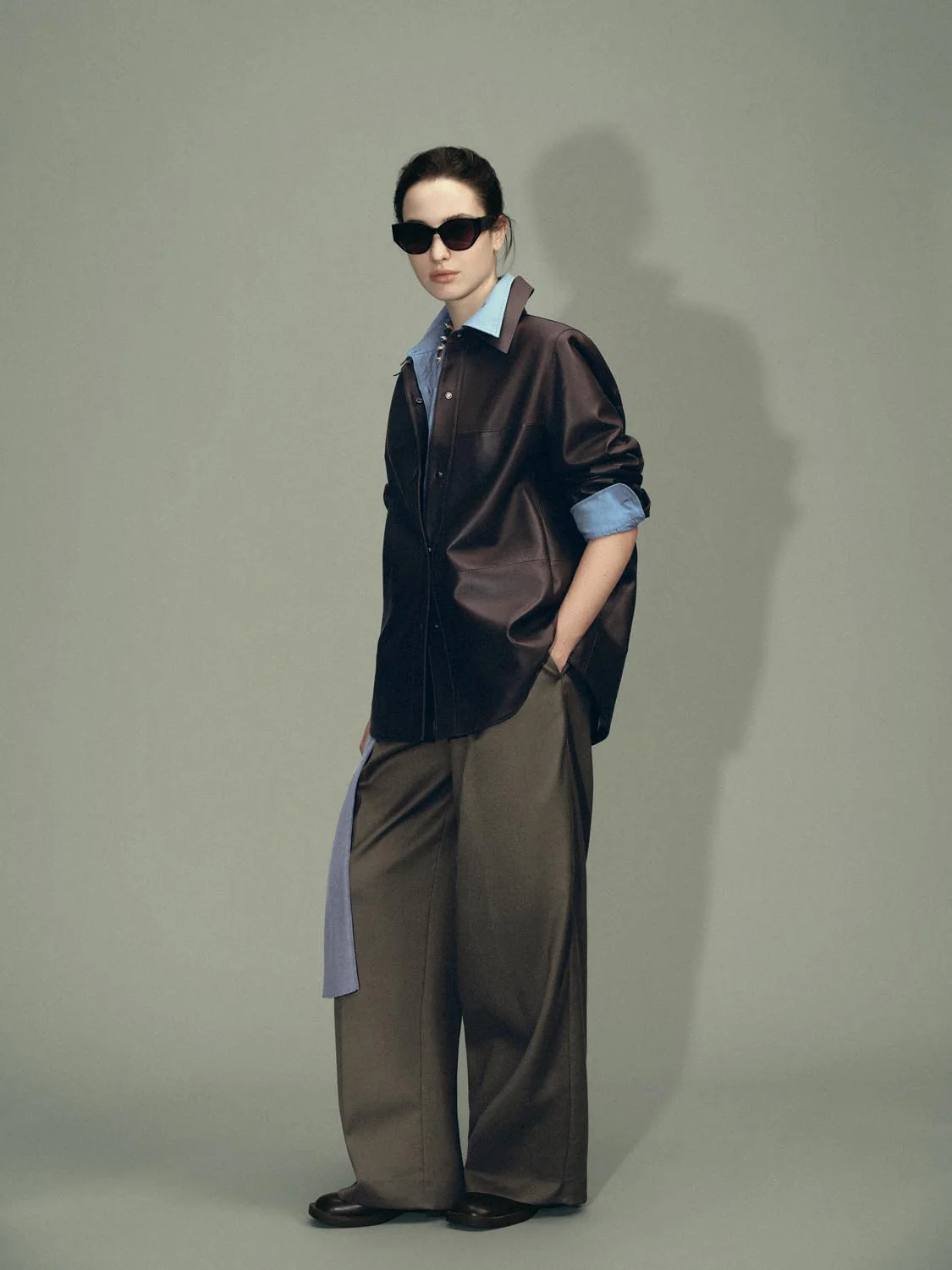 Button Up Collared Leather Jackets - Image 6