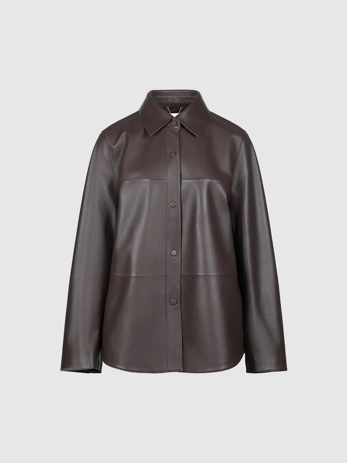 Button Up Collared Leather Jackets - Image 7
