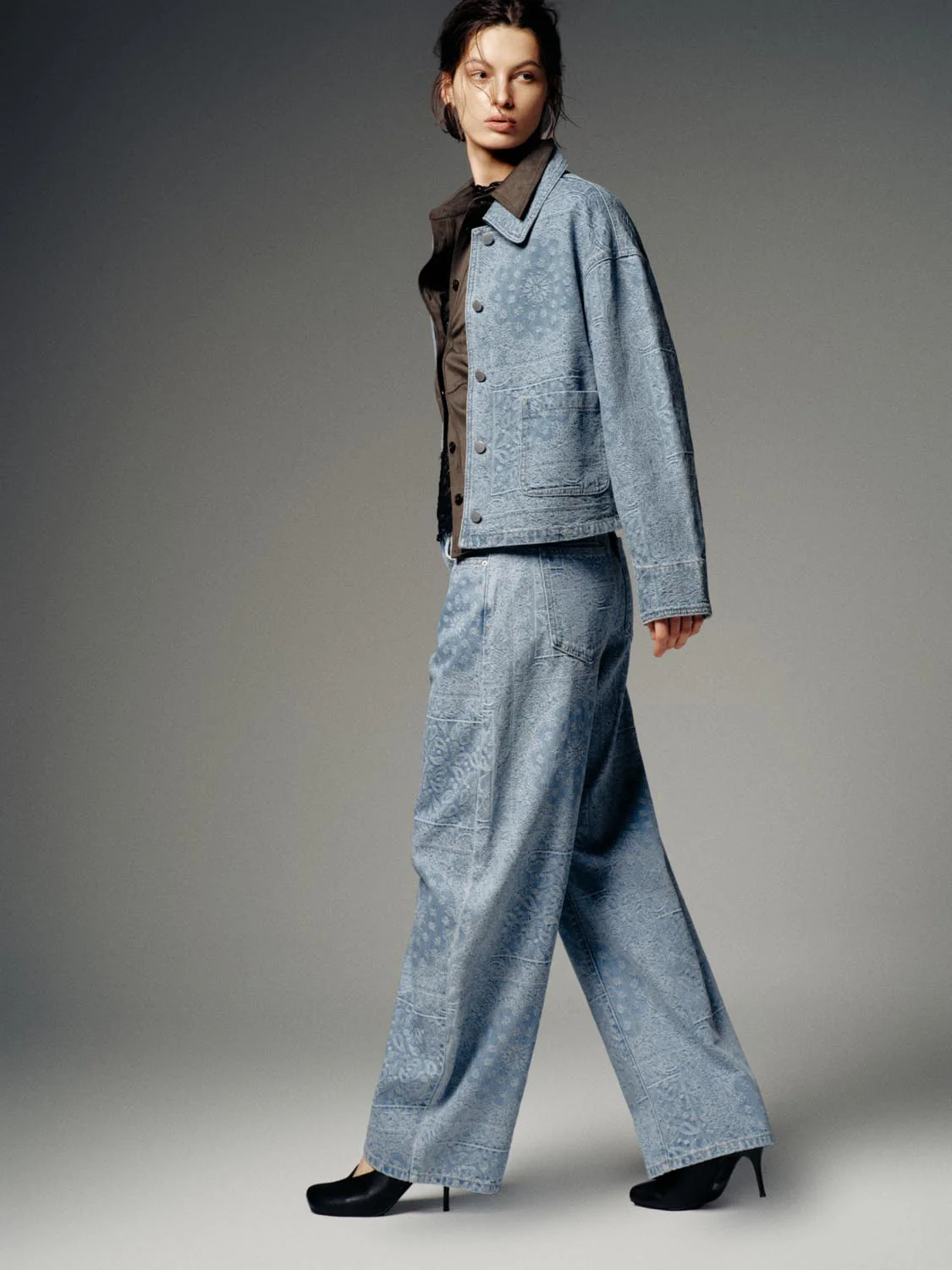 Button Up Seamed Denim Jackets - Image 4