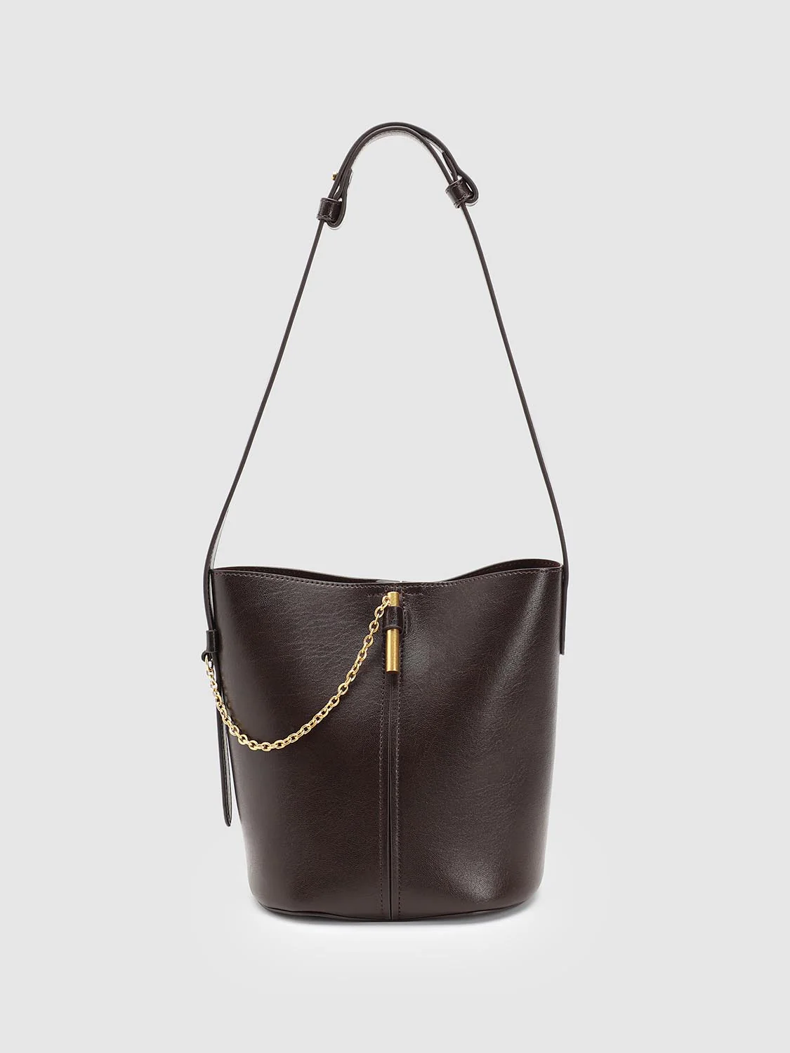 Chain Detail Faux Leather Shoulder Bucket Bags - Image 8