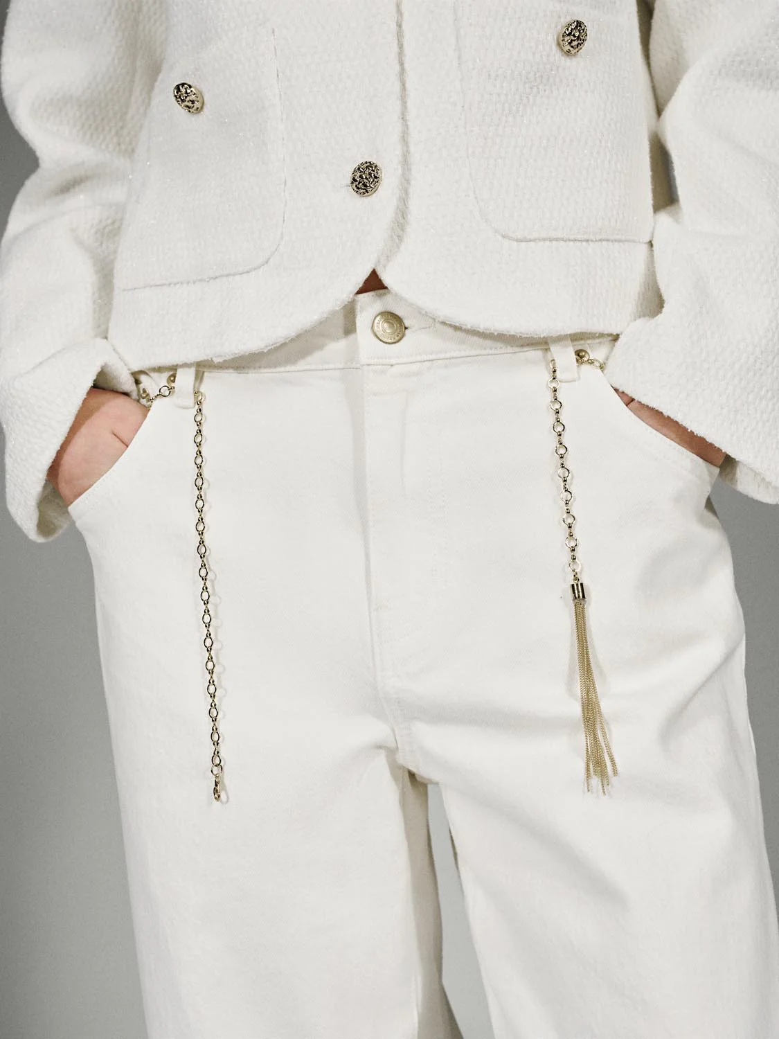 Chain Detail Wide Leg Jeans - Image 5