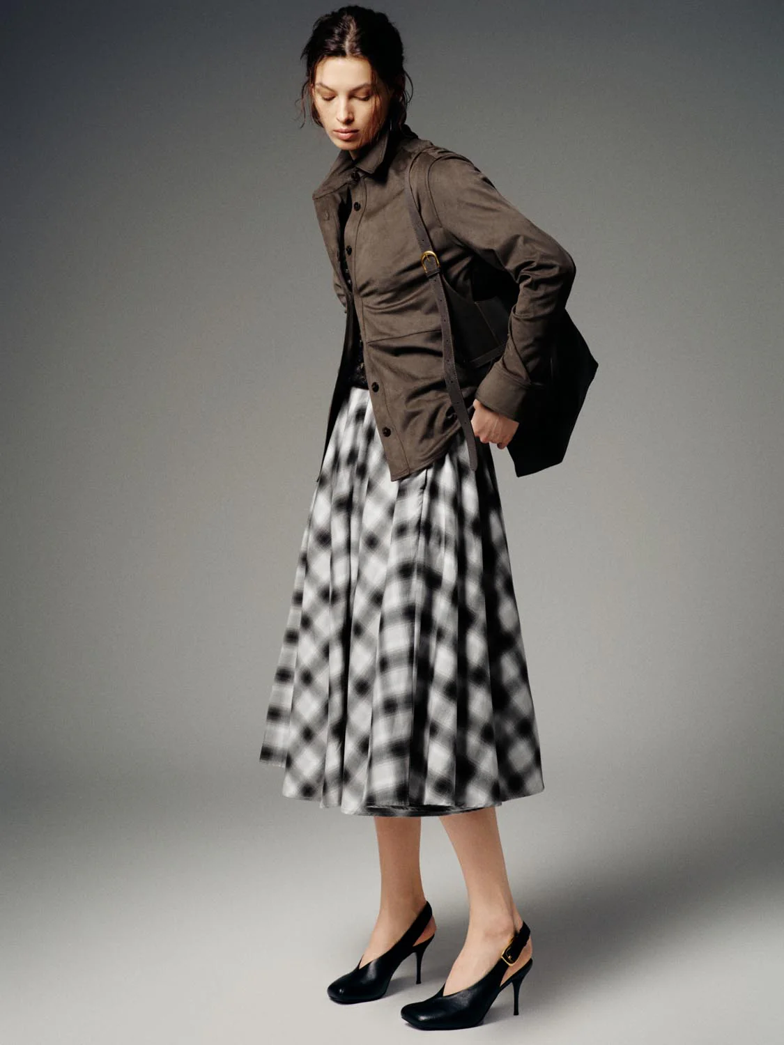 Check A-Line Midi Skirts - Image 7