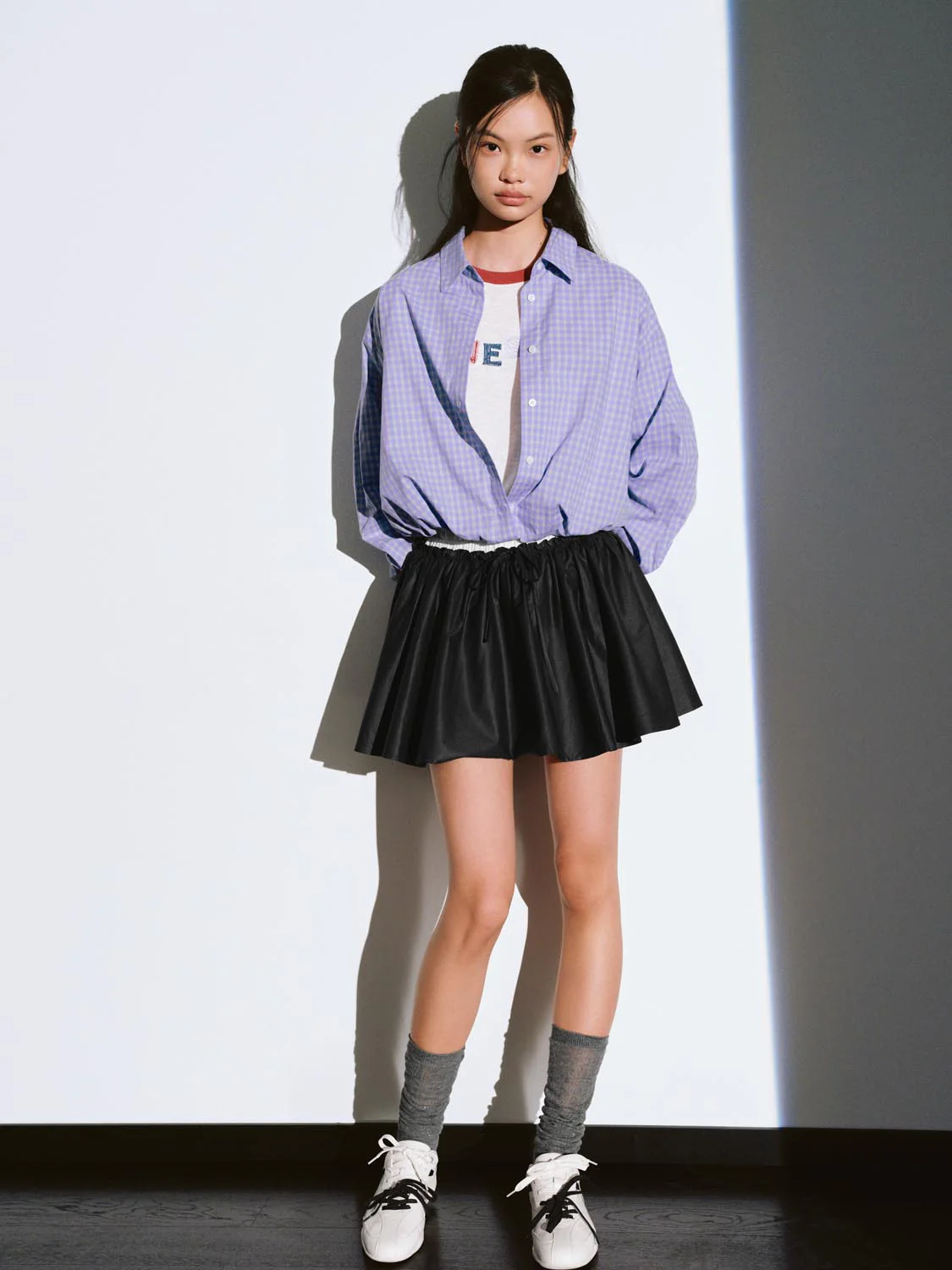 Check Balloon Hem Overhead Shirts - Image 4