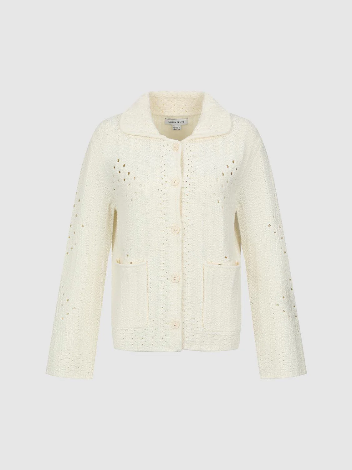 Collared Patch Pocket Knitted Cardigan - Image 4