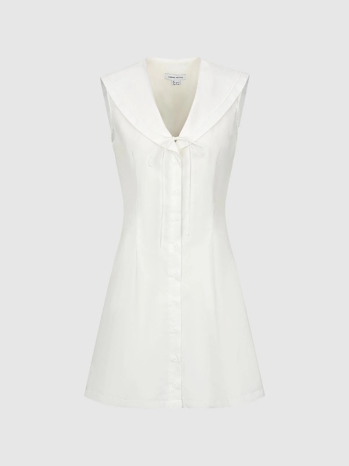Collared Sleeveless V-Neck A-Line Midi Dresses