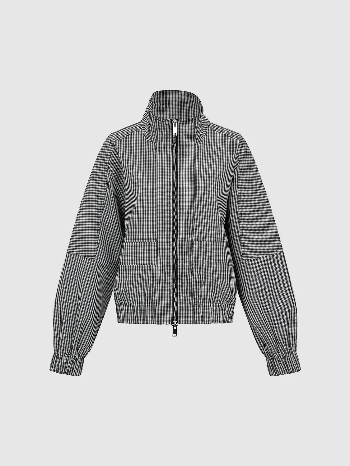 Contrast Check Bomber Jackets - Image 7
