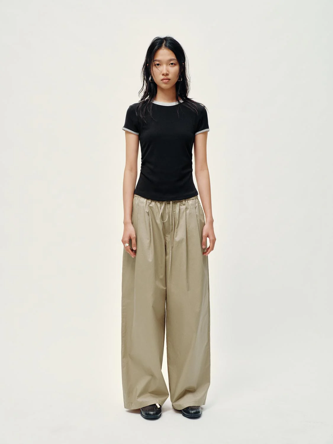 Contrast Crew Neck Nipped Waist T-Shirts - Image 12