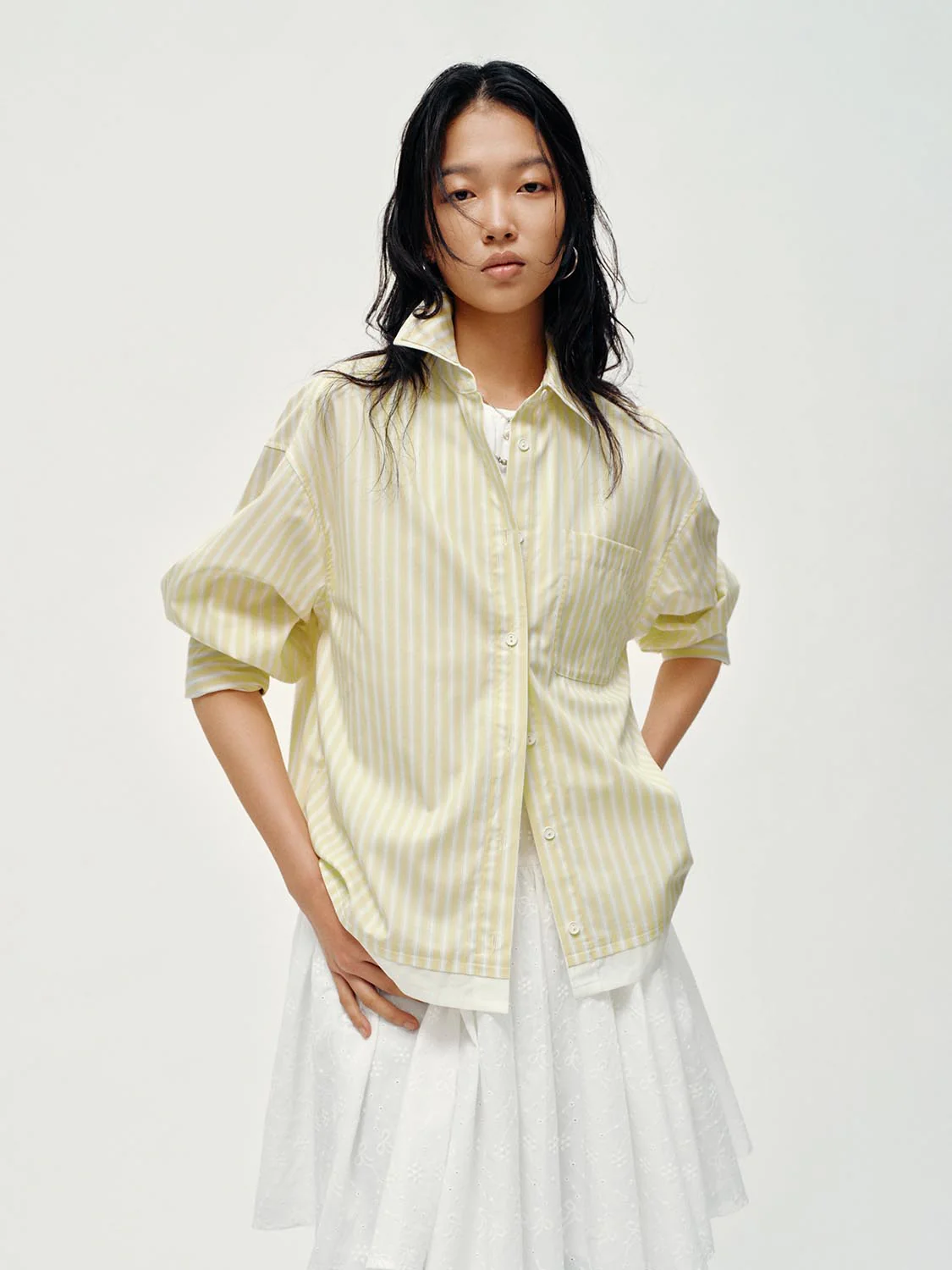Contrast Hem Striped Shirts - Image 9