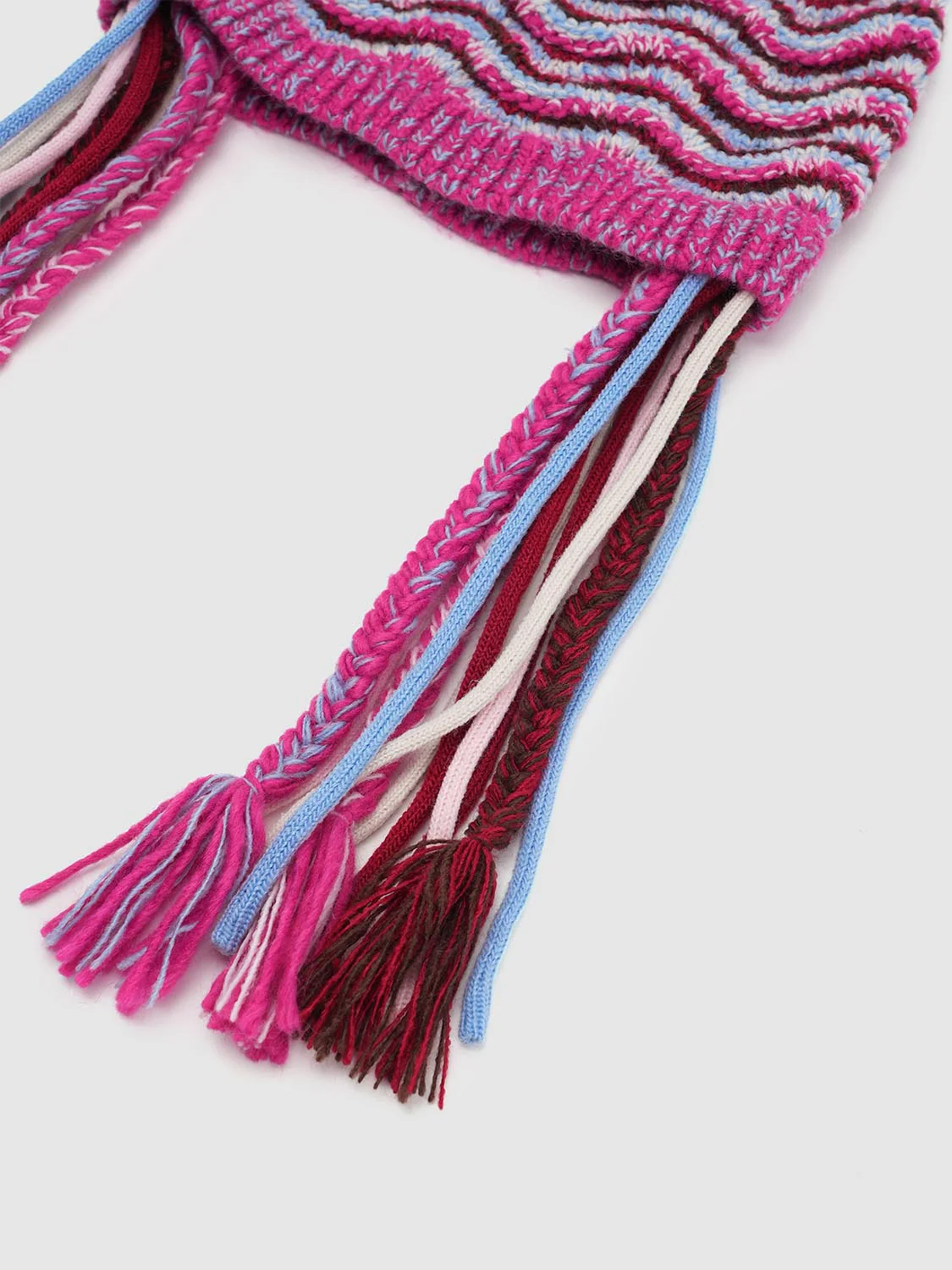 Contrast Striped Fringe Detail Knitted Hats - Image 5