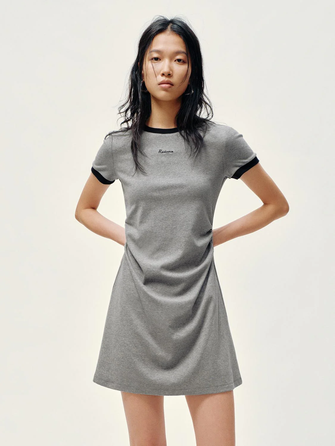 Contrast Trim Nipped Waist A-Line Midi Dresses - Image 17