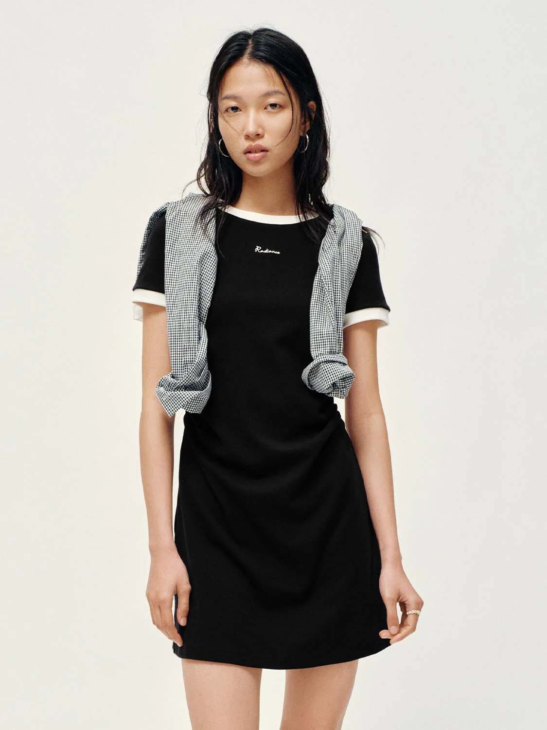 Contrast Trim Nipped Waist A-Line Midi Dresses - Image 9