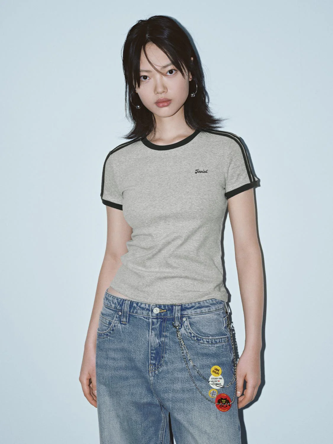 Contrast Trim Nipped Waist T-Shirts - Image 14