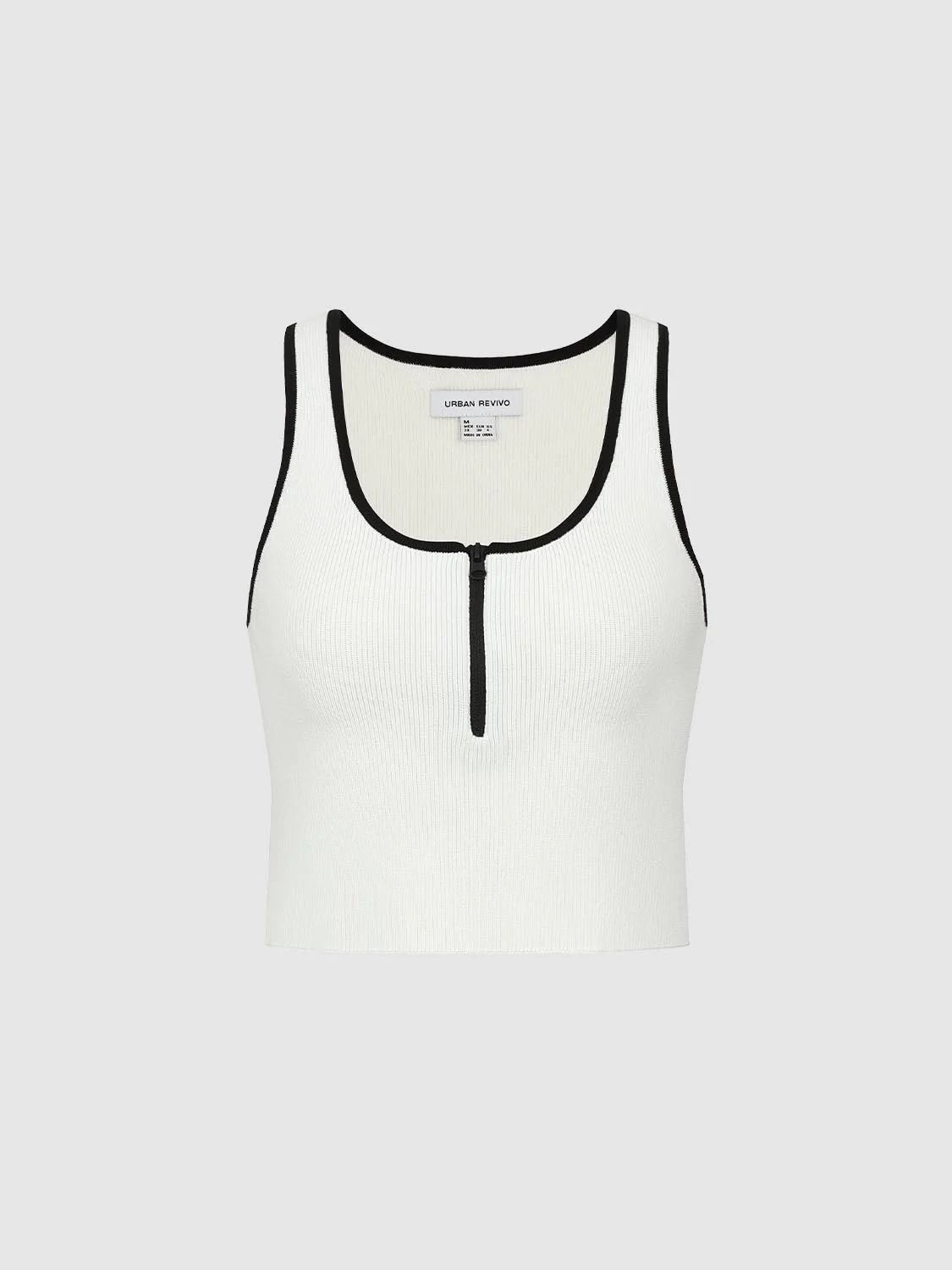 Contrast Trim Sleeveless Knitted T-Shirts