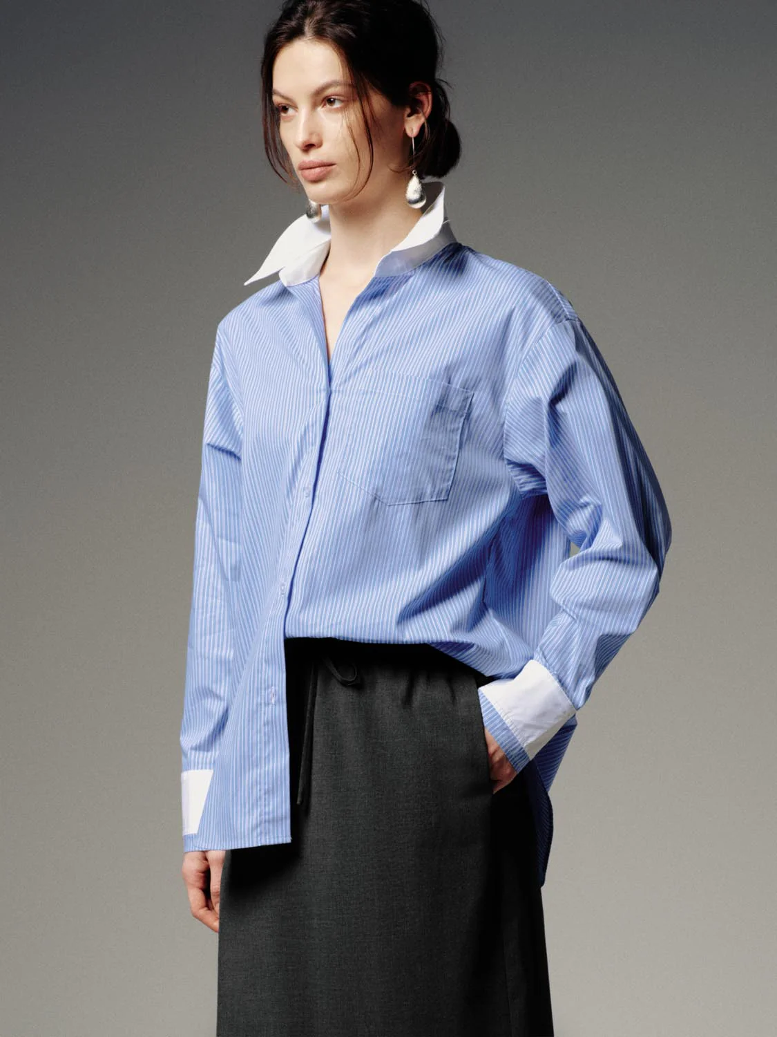 Contrast Trim Striped Shirts - Image 2