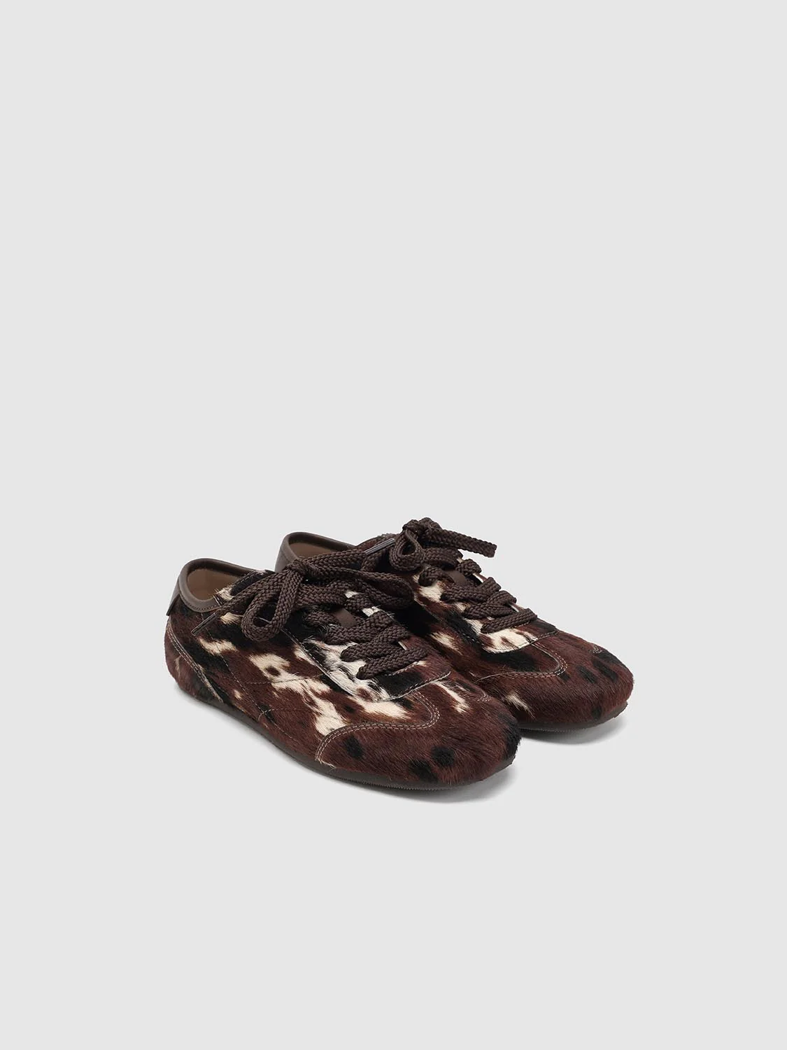 Cow Print Fluffy Lace Up Sneakers - Image 7