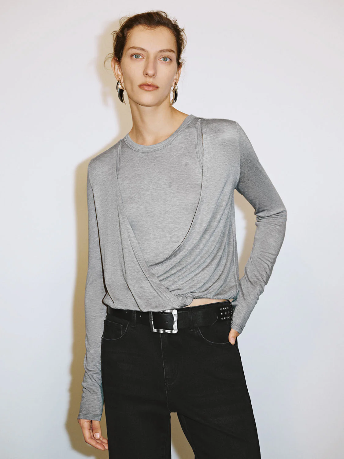 Cowl Neck Skinny T-Shirts - Image 7