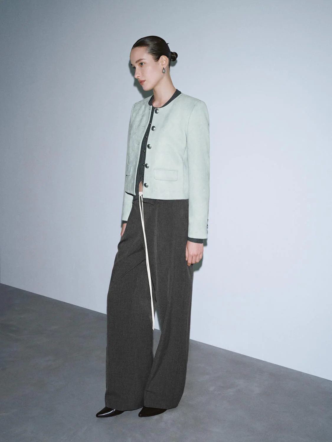 Crew Neck Button Up Jackets - Image 5