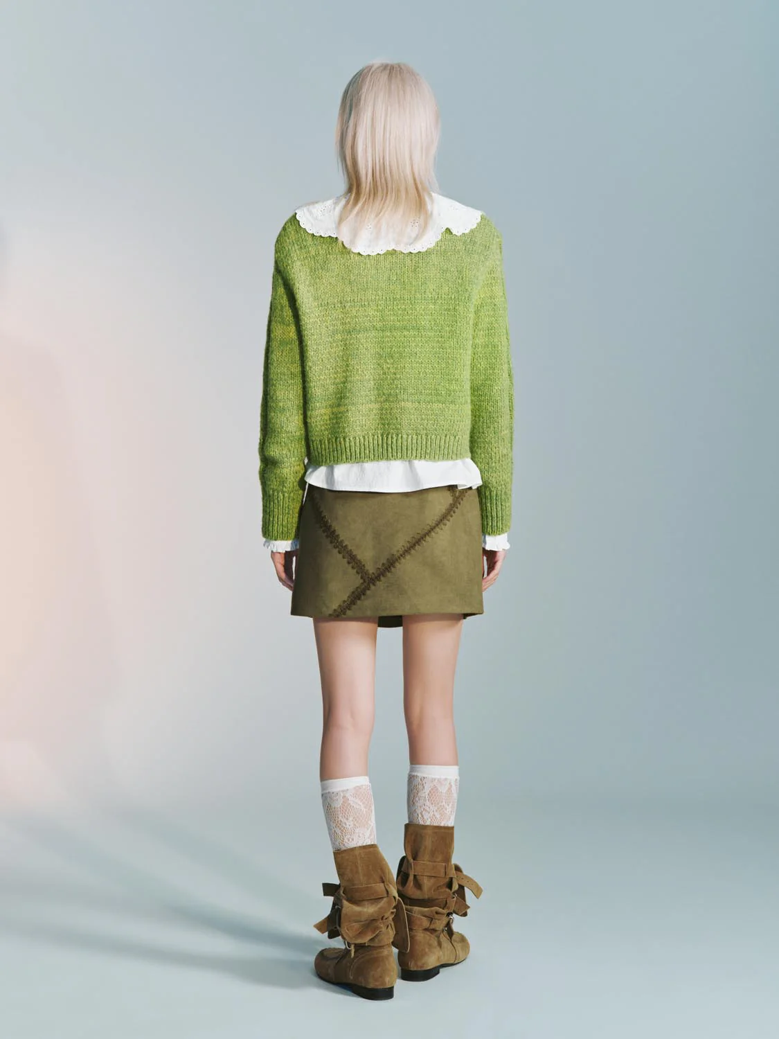 Crew Neck Cable Knitted Cardigans - Image 6