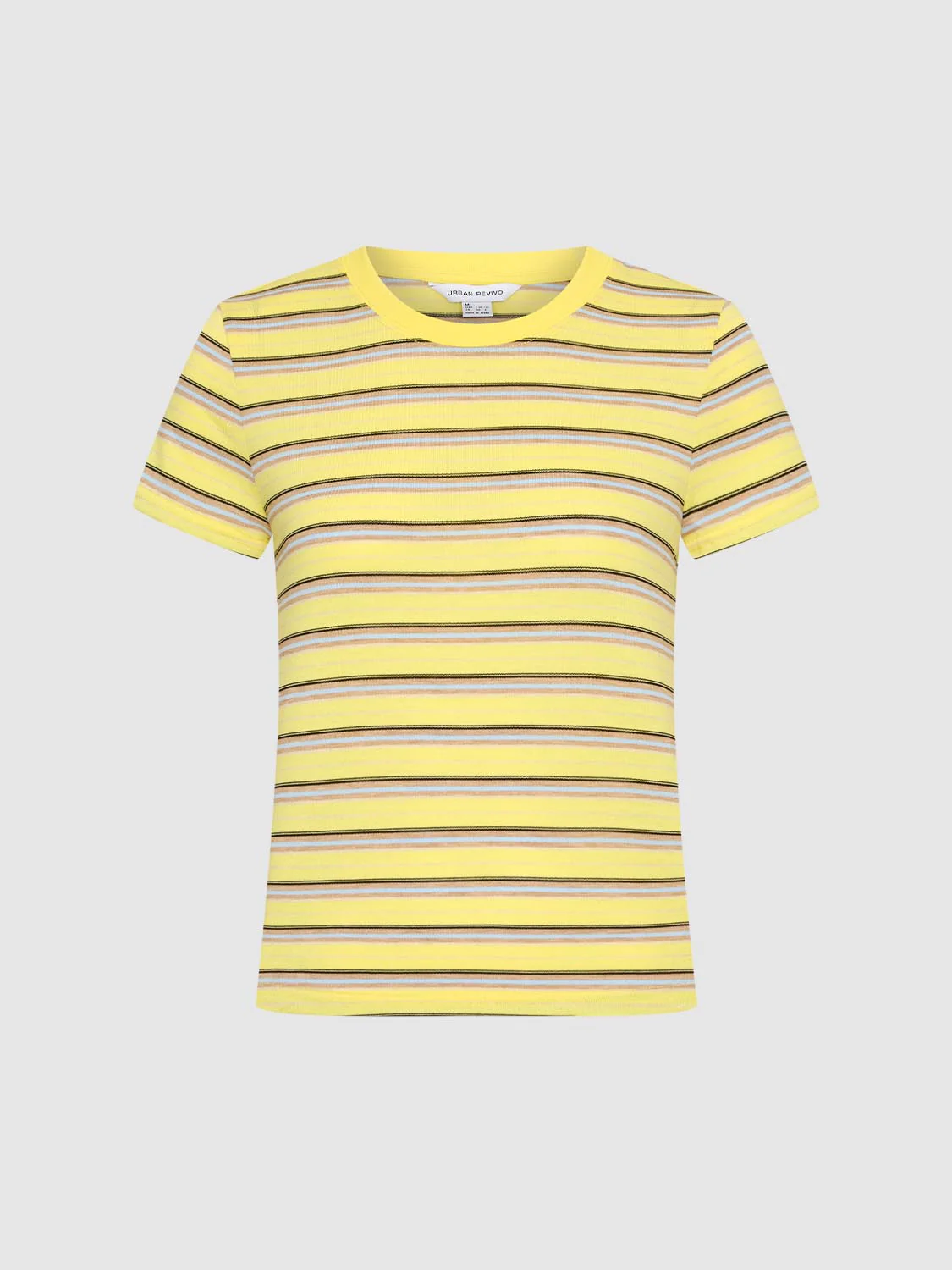 Crew Neck Contrast Striped T-Shirts - Image 7